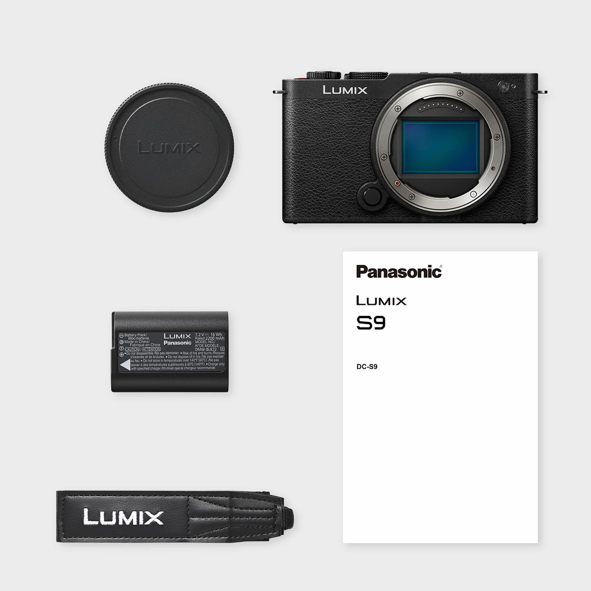 Panasonic Lumix DC-S9E-K Pełnoklatkowy Bezlusterkowy Aparat do Vlogowania, 24.2MP, 6K /4K Video, Stabilizacja Obrazu, Ekran z Technologią Free Angle 5Ghz WiFi Czarny, Korpus