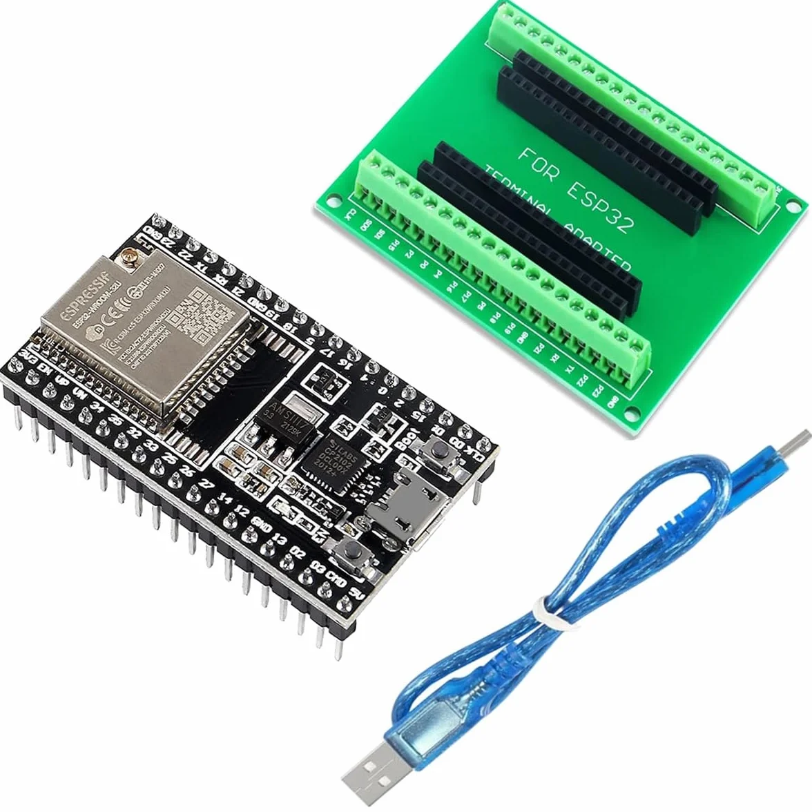 ESP32 ESP32-DevKitC Core Board pour ESP32 Development Board ESP32-WROOM-32U avec Breakoutboard et Câble de Données