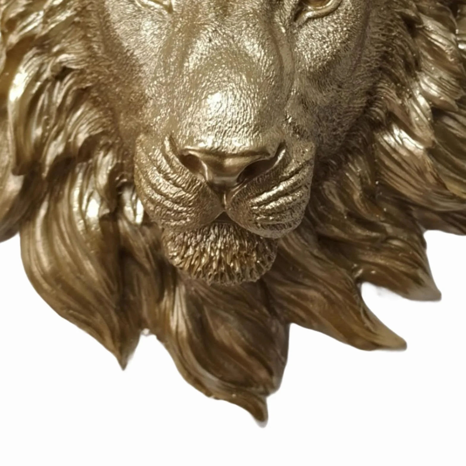 Sharplace Sculpture Murale Résine Tête Animal Lion Artisanat Art Mural Décoration Faite Main