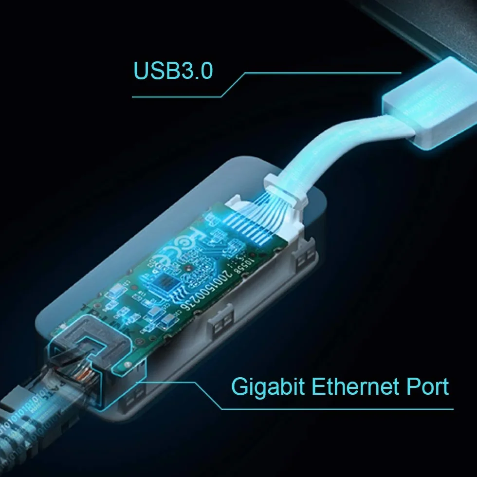 TP-Link UE300 Adaptateur USB vers Ethernet Gigabit 1000Mbps USB 3.0 RJ45 Pliable Portable