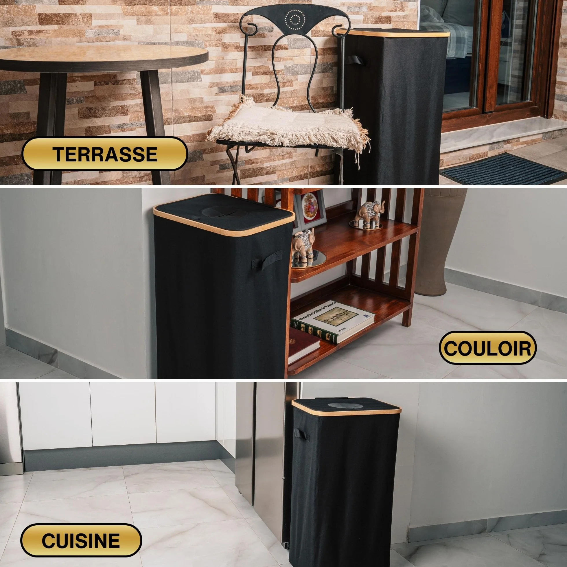 Deco haus® Poubelle tri Selectif Cuisine 100L - Bac de tri Recyclage Plastique