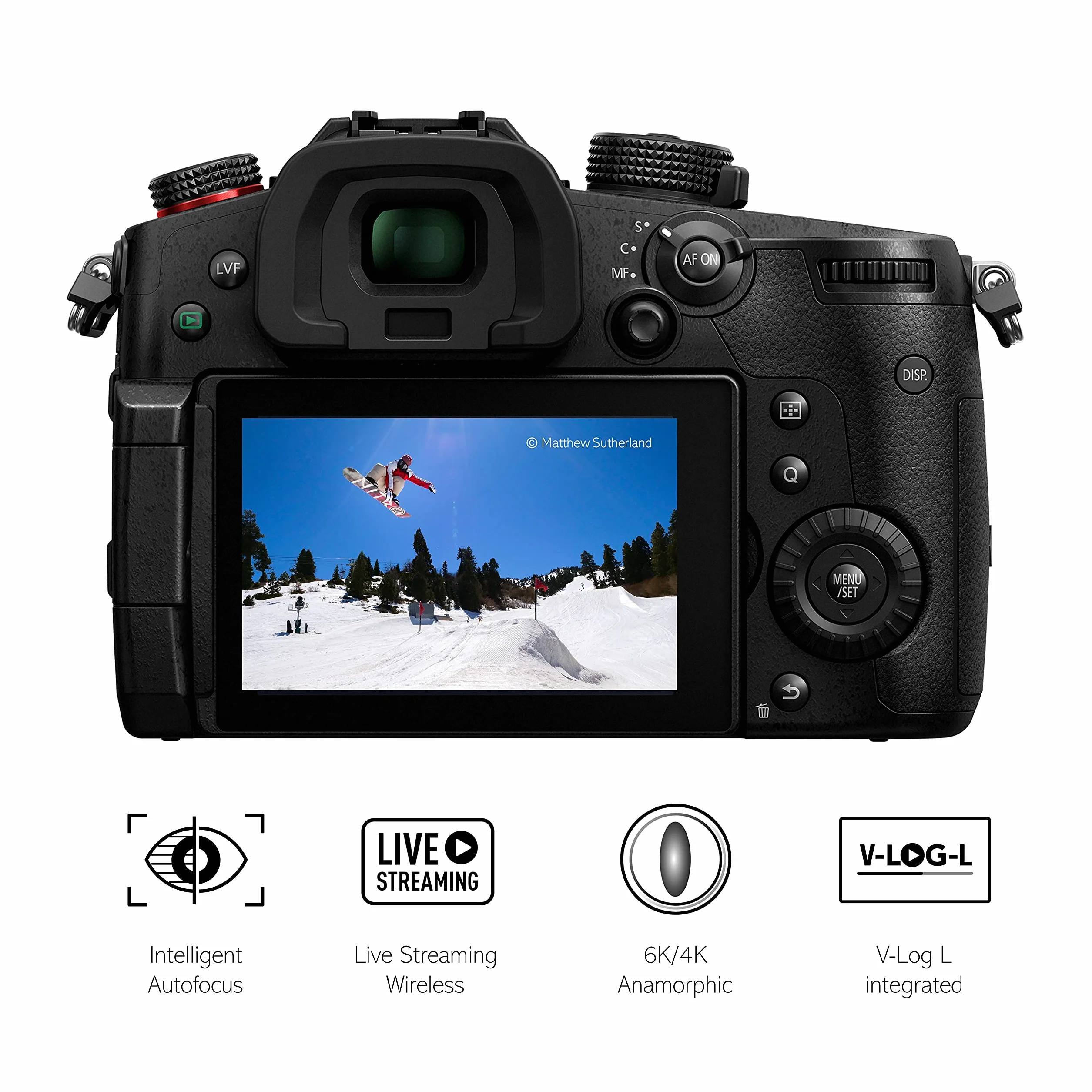 Panasonic DC-GH5M2M Lumix hybrydowy aparat bezlustekowy + obiektyw H-FS12060 12–60mm, F3.5–5.6 (transmisja strumieniowa, Live MOS 20.3MP), czarny