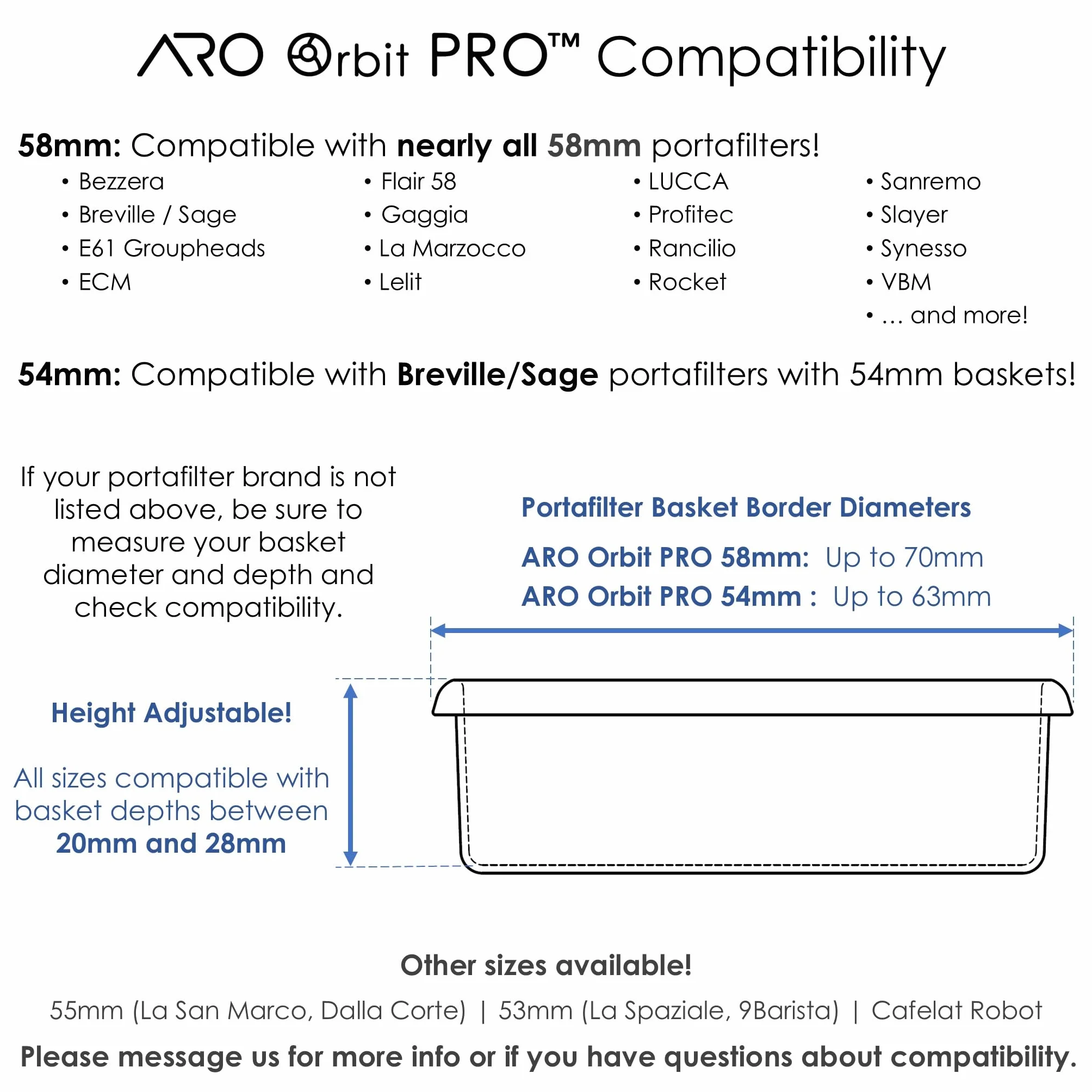 ARO Orbit PRO™ Outil de distribution d'espresso spirographique en aluminium | WDT à engrenage pour baristas à domicile et cafés professionnels (noir, 54 mm)