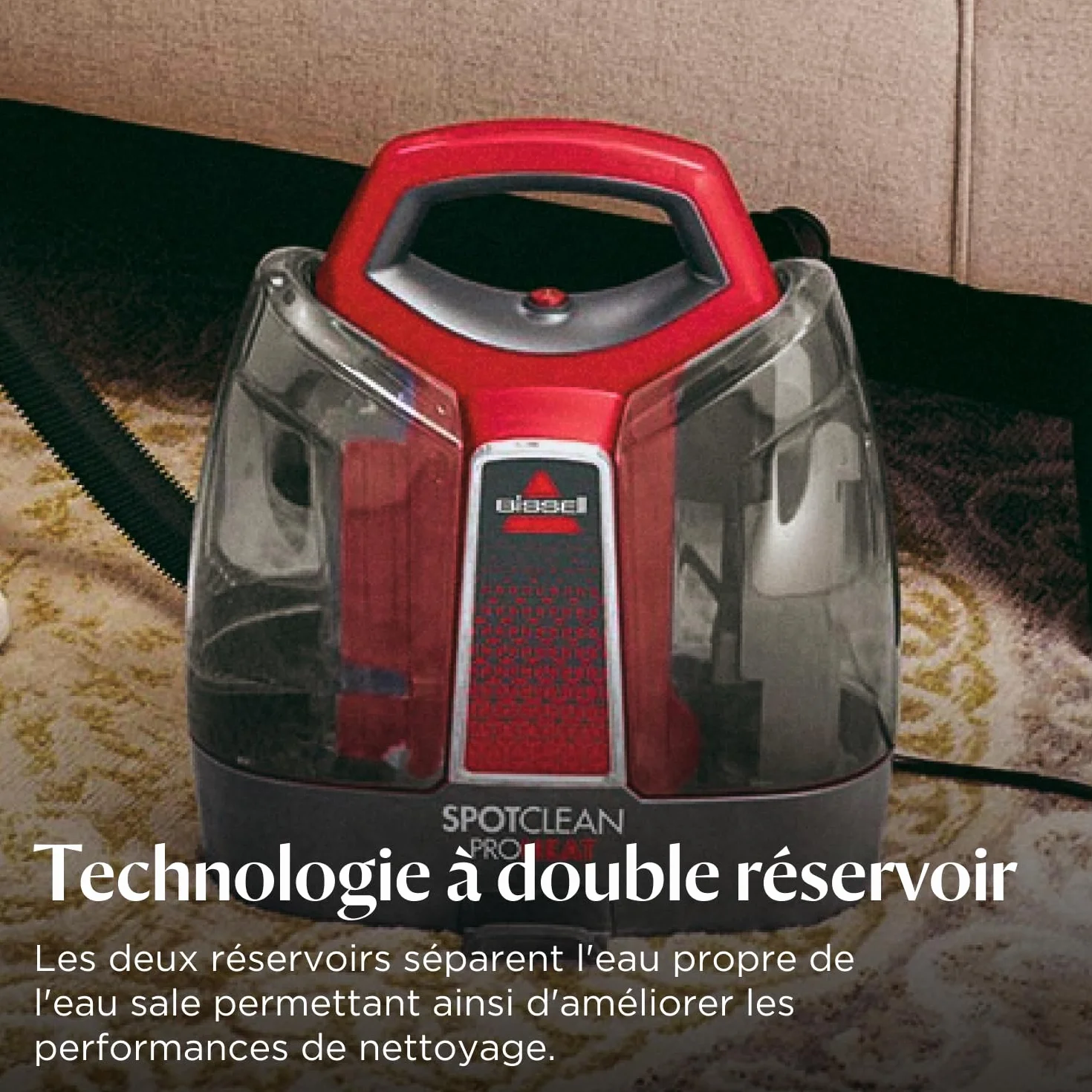 BISSELL SpotClean ProHeat 36988 Shampouineuse Canapé 330W Nettoyeur Tapis Moquettes Meubles Tissus Voiture