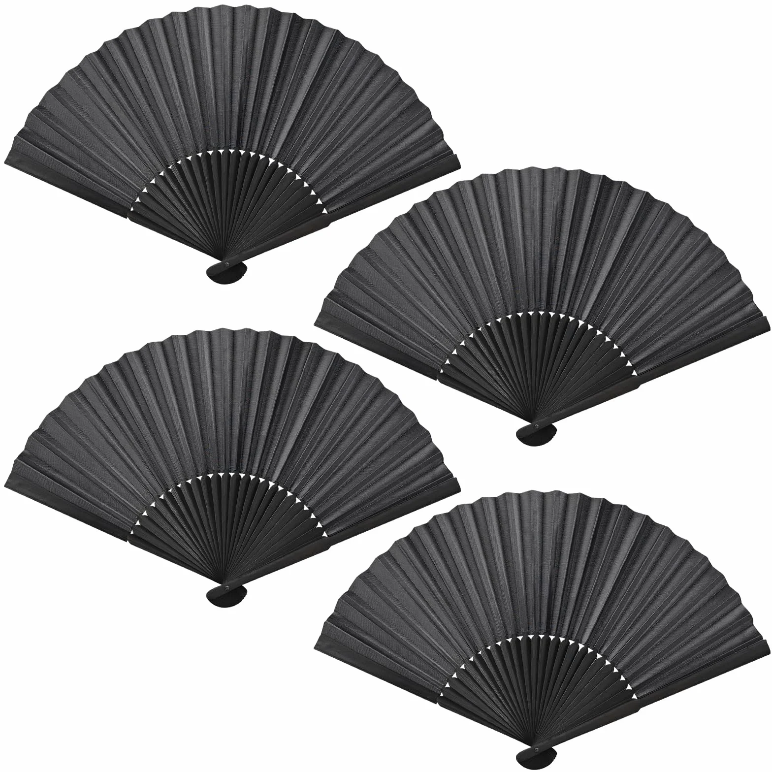 Éventail Pliant en Bambou Noir Classique, Petit Eventail de Poche pour Mariage Fête