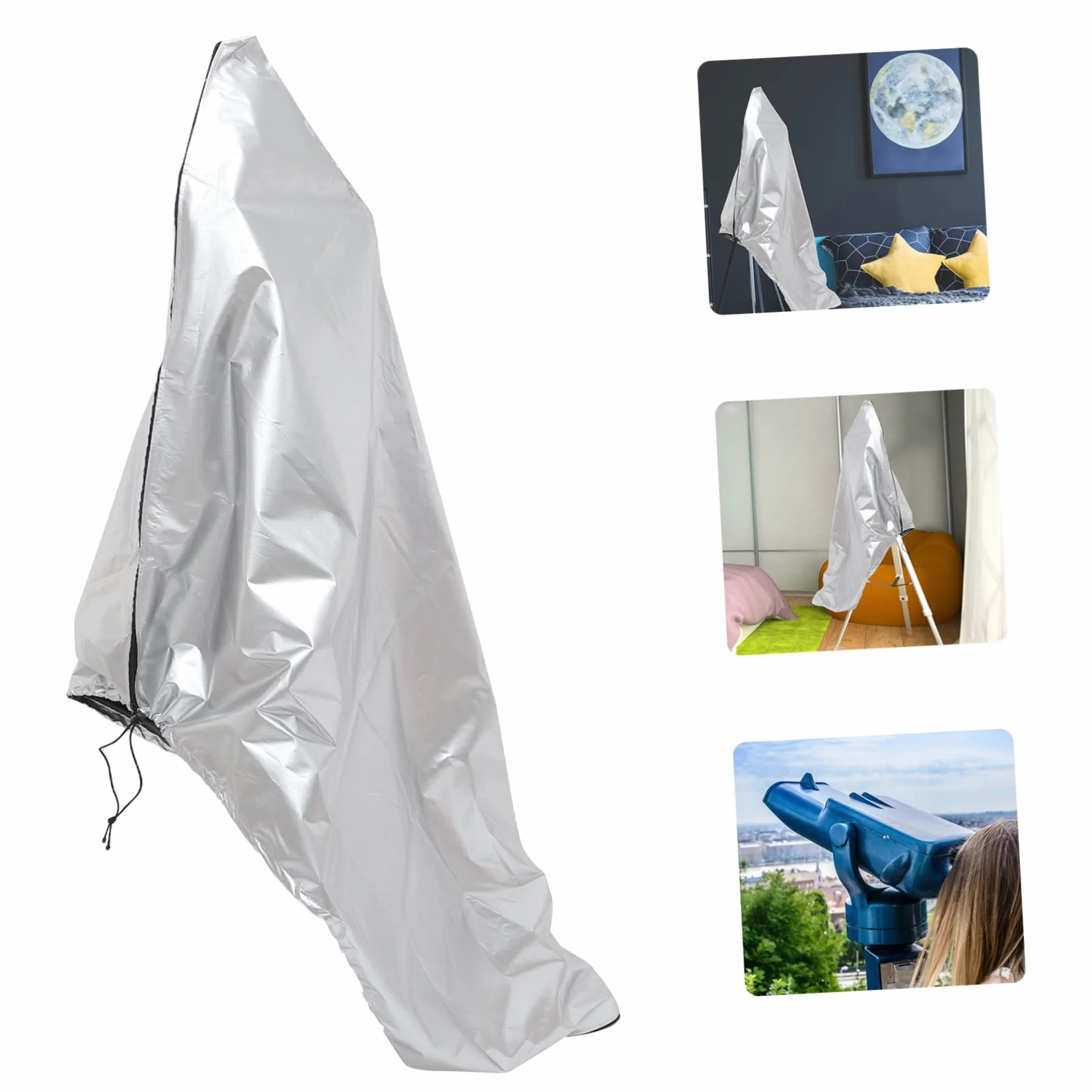 SECFOU Łatwy W Montażu Pokrowiec Na Teleskop 210d Oxford Rain Cover I Uv Do Teleskopu Silver 150x85cm