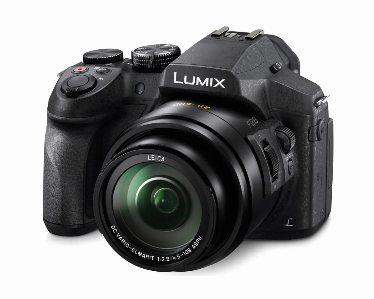 Panasonic Lumix FZ300 Kamera Mostowa + 12 MP, 24-krotny Zoom, Stały F2.8, Wizjer OLED, Obrotowy Ekran Dotykowy, Wideo 4K, stabilizacja, Czarny, 19.2 x 16 x 12.4 cm