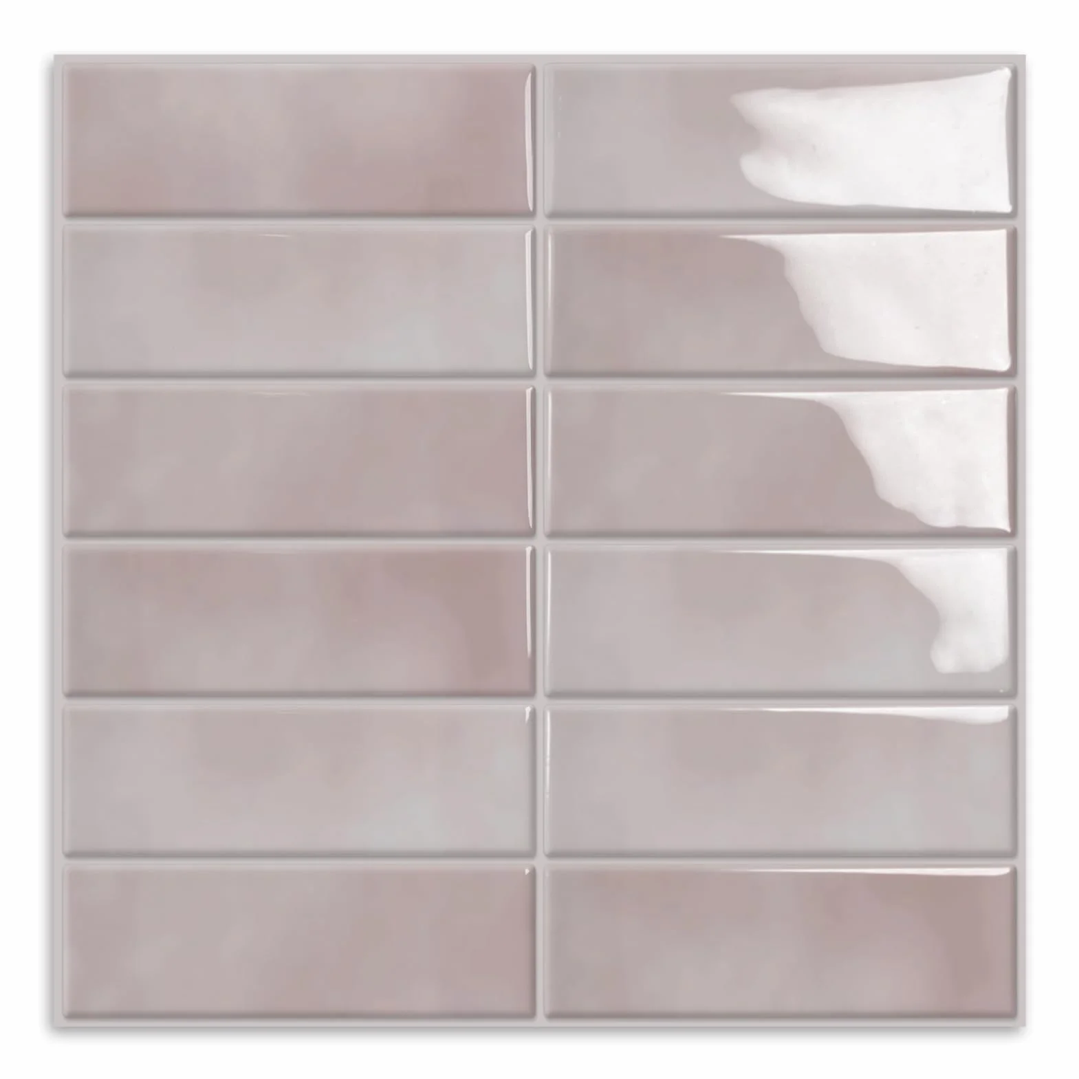 Carrelage Adhésif Mural Rectangulaire Imperméable 30,5x30,5 cm 10 Pièces Cuisine Salle de Bain