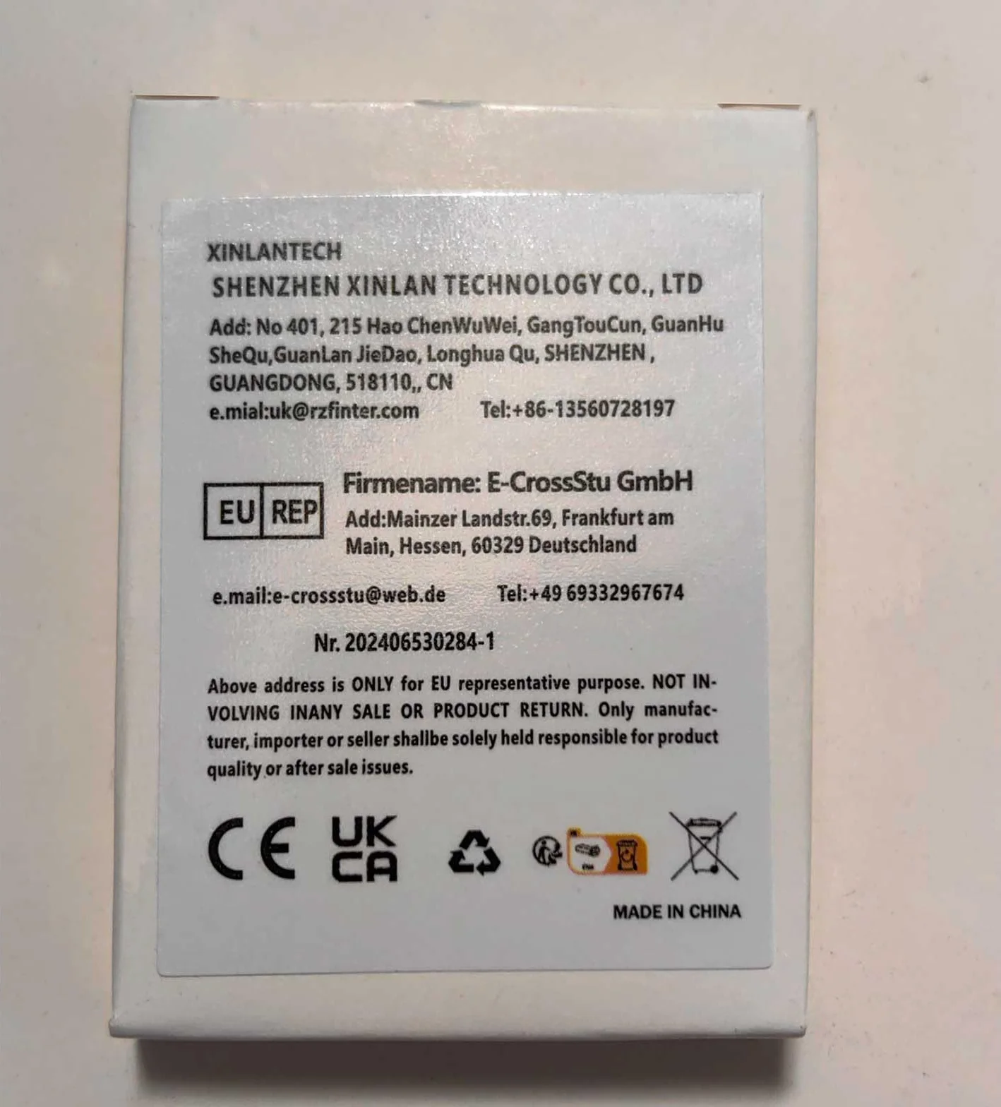 XINLANTECH 3,7 V akumulator zastępczy 500 mAh - PL 502540 PH1,25 do zestawu słuchawkowego Bluetooth Sena SM5, SMH5-FM, SMH 20, MP3, MP4, mini DV, mała kamera i więcej