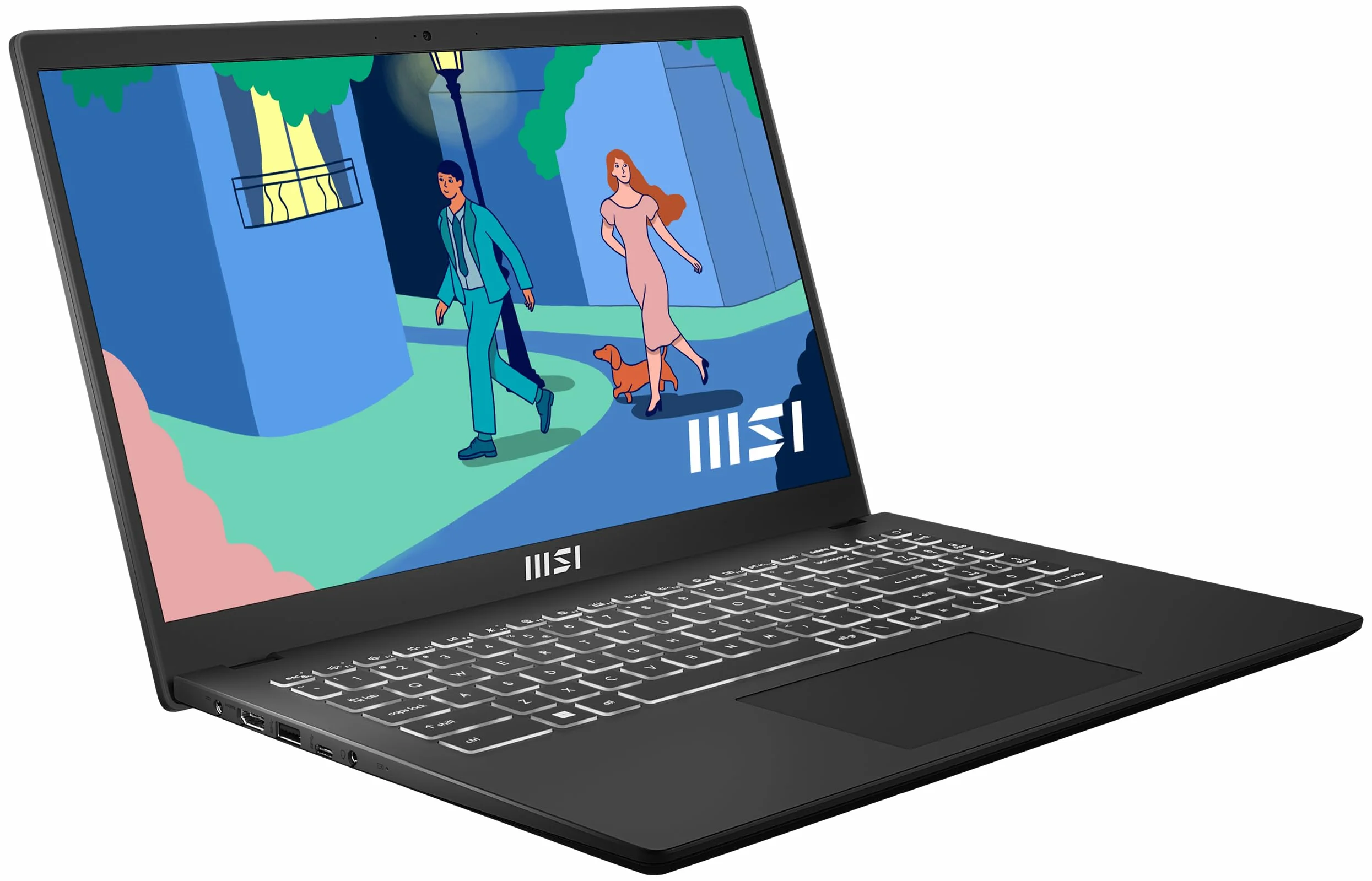 MSI Nowoczesny laptop 15 Lifestyle & Business 15,6", wyświetlacz Full HD, procesor AMD Ryzen 5 7530U, 16 GB DDR4 RAM, 512 GB SSD, AMD Radeon Graphics, Windows 11 Home, czarny, B7M-284 ,DE QWERTZ