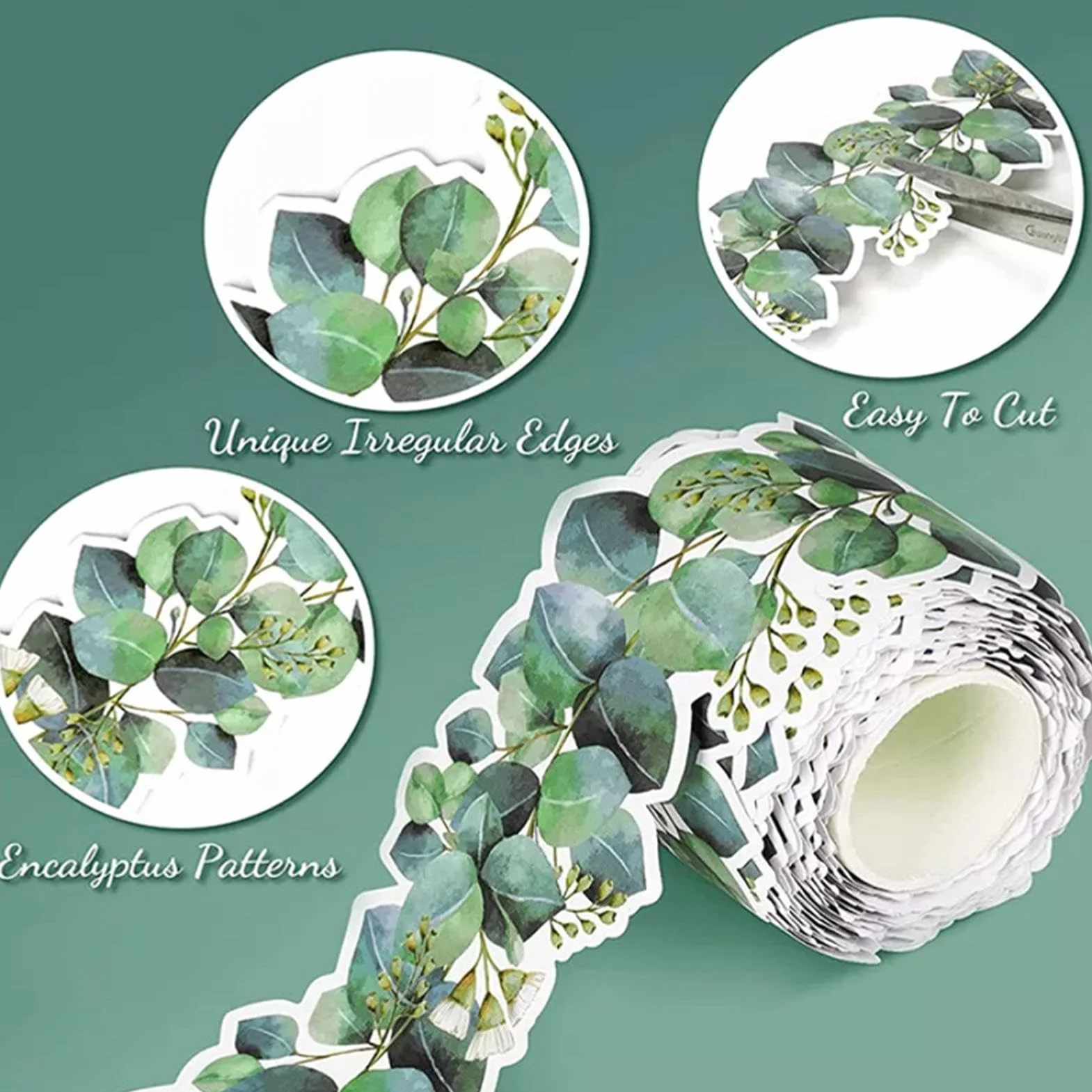 Autocollant Bordure d'eucalyptus Imperméable pour Murs fenêtre