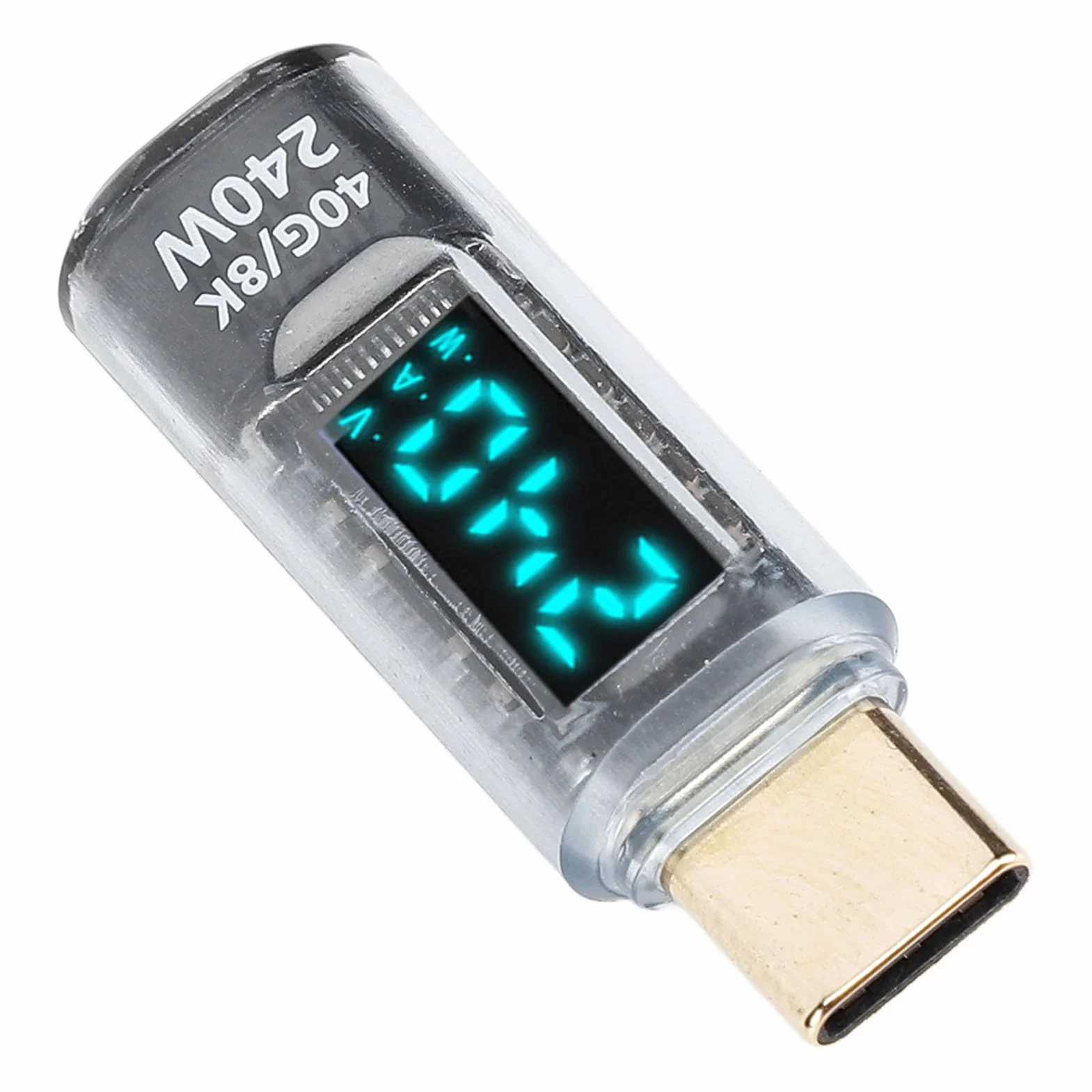 Miernik Mocy Adaptera USB C, Tester Miernika Mocy Adaptera USB C, PD240W 60 Hz 40 Gb/s 8 K Wykryj Napięcie Prądu Zasilania, Adapter Przedłużający USB C Męski na żeński.