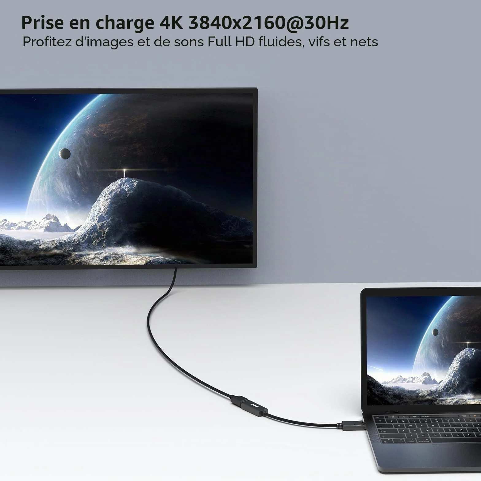 BENFEI Adaptateur DisplayPort vers HDMI mâle femelle 4K Audio