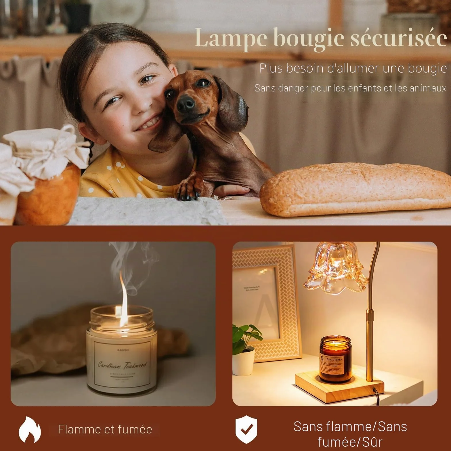 Chauffe-bougie Lampe : Lampe Chauffe-bougie Lampe chauffante électrique pour bougies parfumées Lampe à bougies électrique Cadeaux pour femmes Meilleure amie Maman Lampe chauffante pour