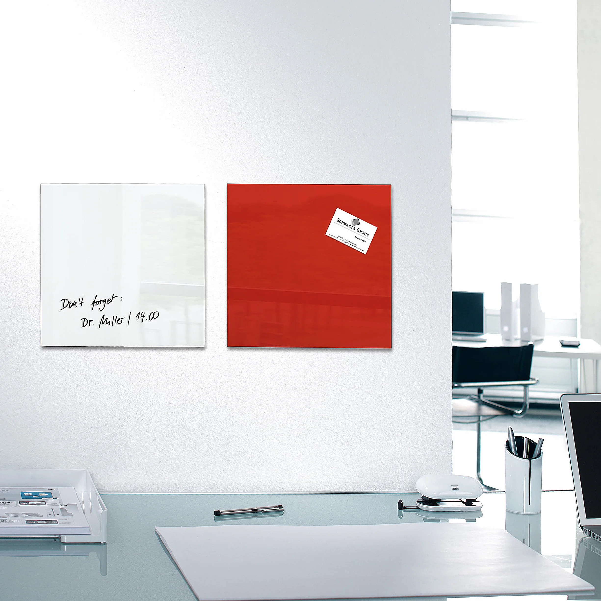 SIGEL GL158 Tableau magnétique en verre premium 30 x 30 cm super blanc
