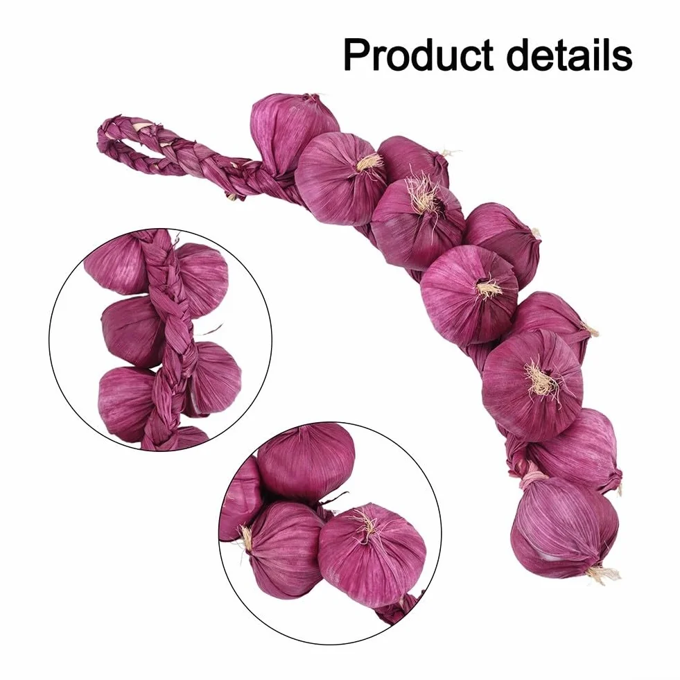 Guirlande d'ail violet décorative, pendentif en céramique, lot de 5 pièces pour salle à manger maison