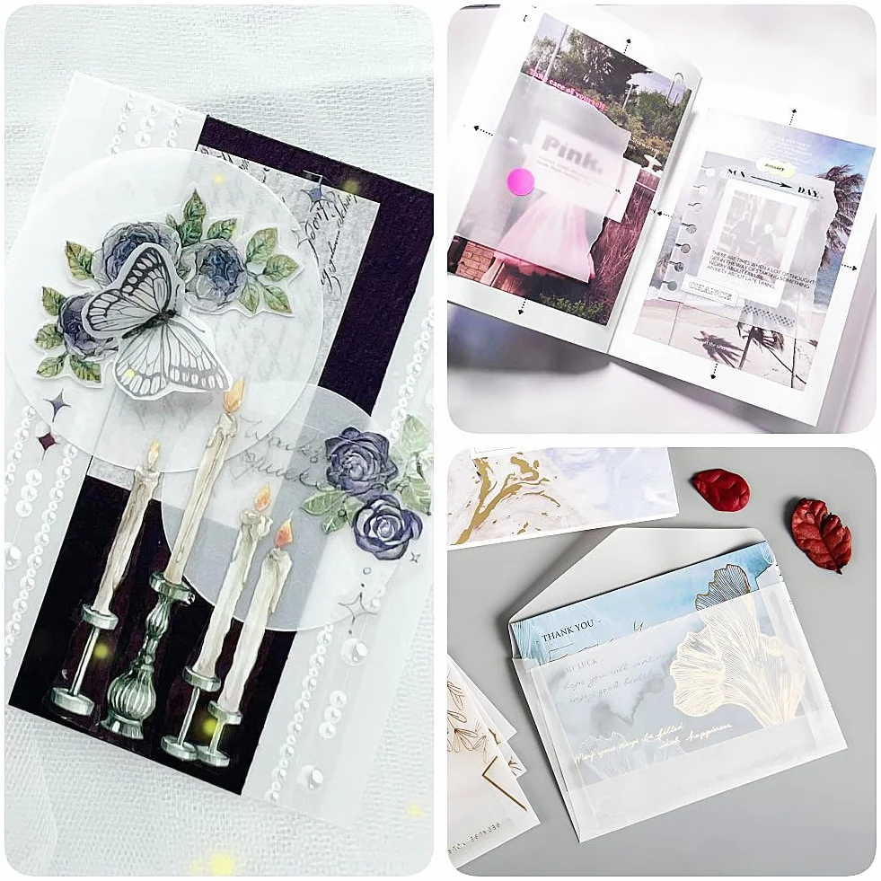 Papier Calque A4 53g/m² 210x297mm Transparent pour Impression Dessin Scrapbooking