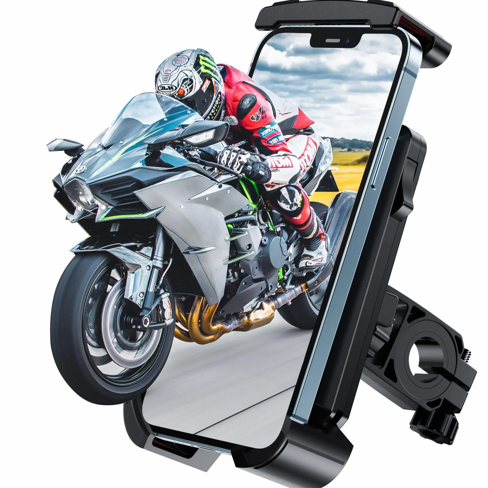 Uchwyt na telefon komórkowy, rower, obracany o 360°, uchwyt na telefon komórkowy, uchwyt na kierownicę rowerową, do smartfonów o przekątnej ekranu 4,5-7,2", kompatybilny z iPhone 14/13/12/11