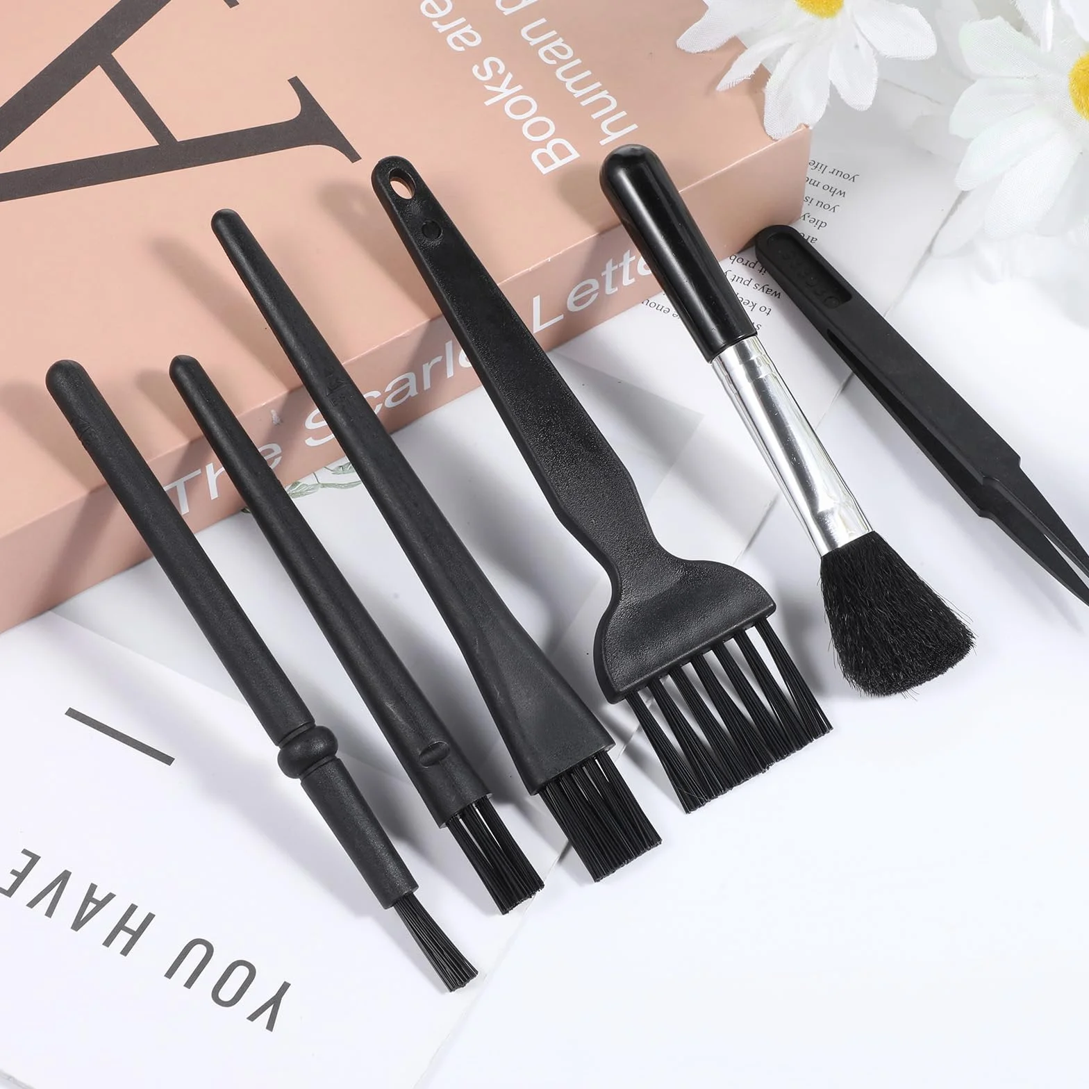 6 sztuk zestaw do czyszczenia PC, nylonowa, antystatyczna szczotka ESD, szczotka do czyszczenia klawiatury, mała szczotka do czyszczenia, zestaw nylonowy, zestaw pędzli do czyszczenia komputera