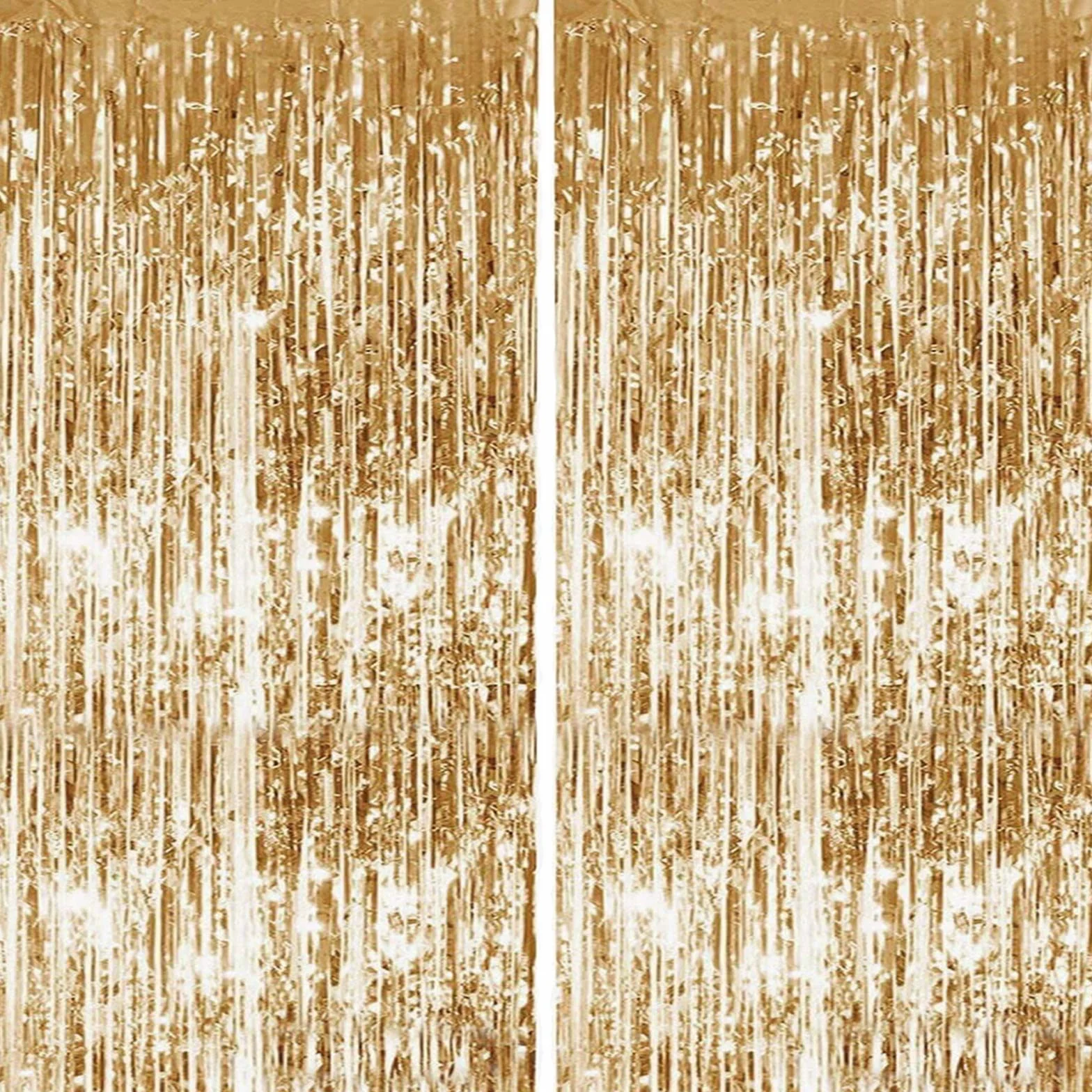 Rideau Métallique Tinsel Or Champagne, Rideaux à Franges en Aluminium, Décoration Porte Fenêtre Fond Fête Anniversaire Mariage
