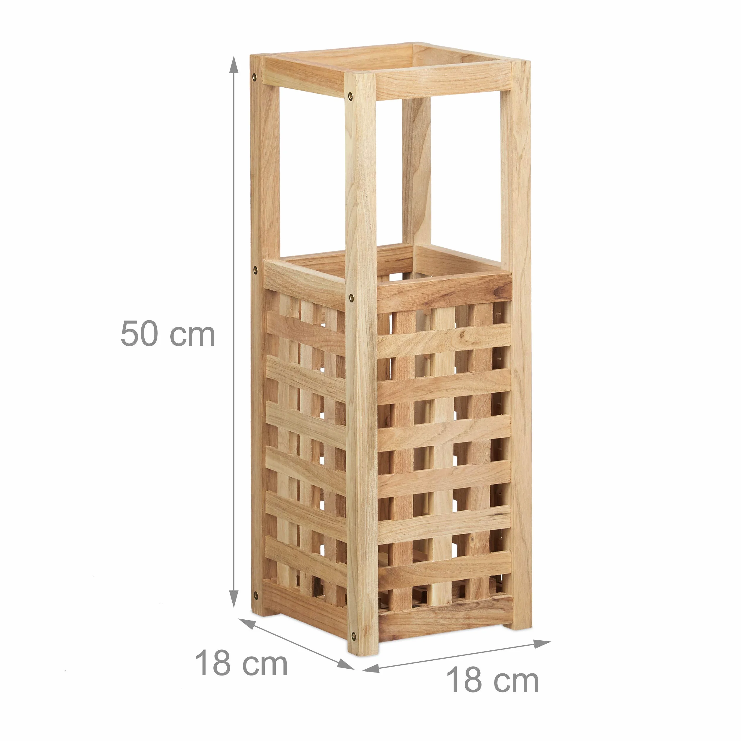 Relaxdays Porte-parapluies en bois de noyer 50x18x18 cm