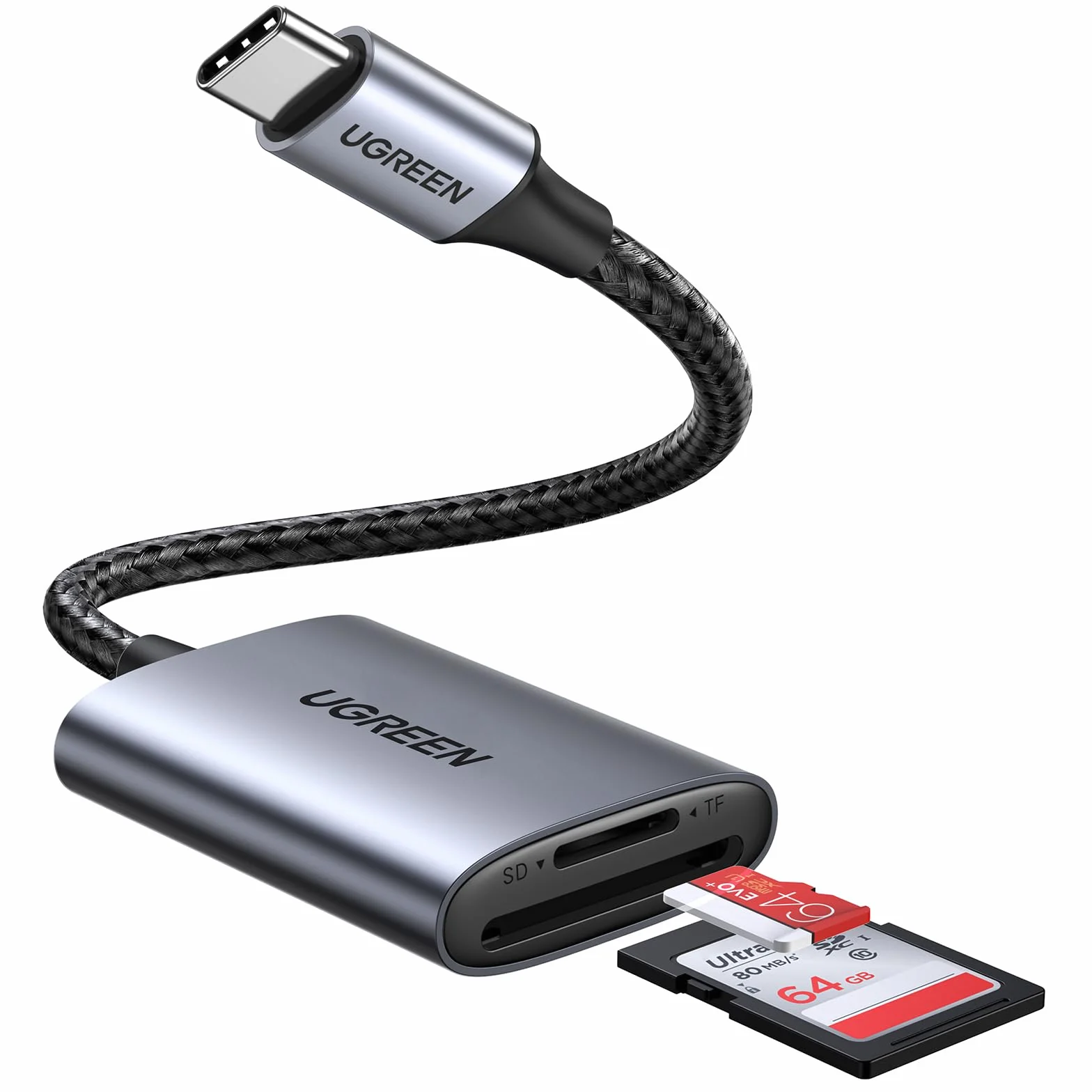 UGREEN Czytnik Kart USB C Czytnik kart SD/TF Zewnętrzny Czytnik Kart Pamięci Thunderbolt 3.