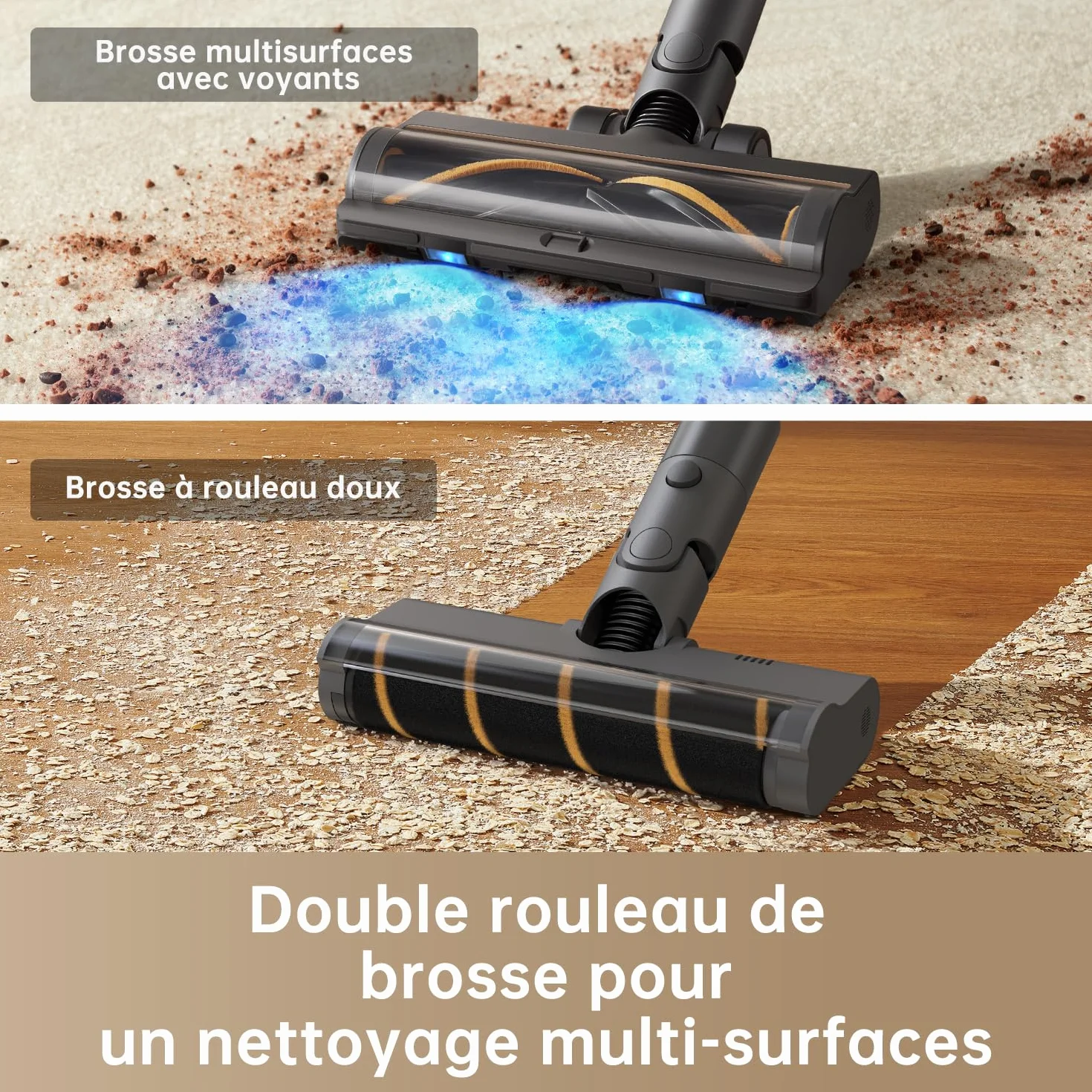 Dreame R20 Aspirateur Balai sans Fil, 22000Pa 190AW, Autonomie 90min, Détection de saleté, Anti-emmêlement