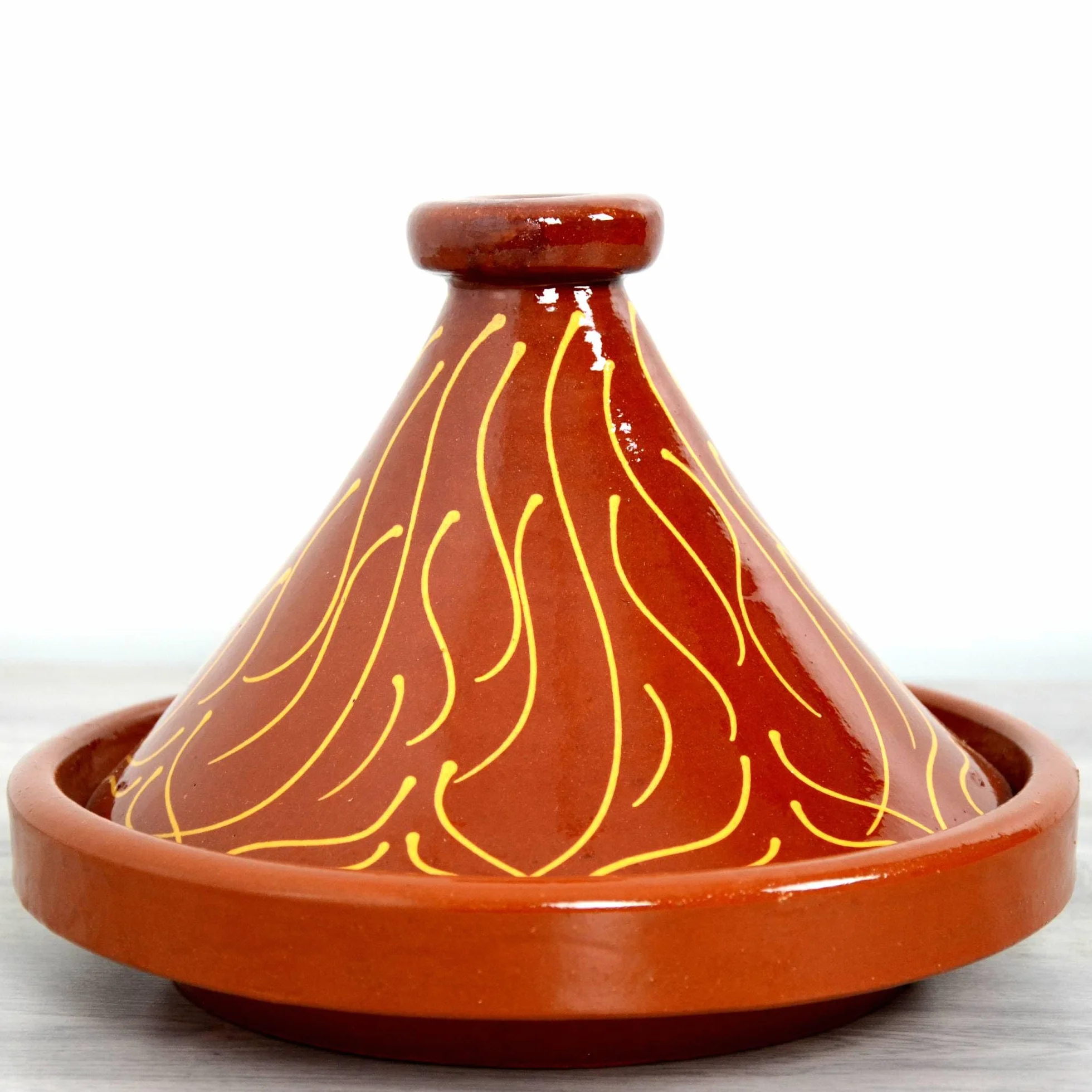 Tajine marocain, faitout, faitout en maroc émaillé pour 4 à 5 personnes, marmite en terre cuite originale, fabriquée à la main à Marrakech