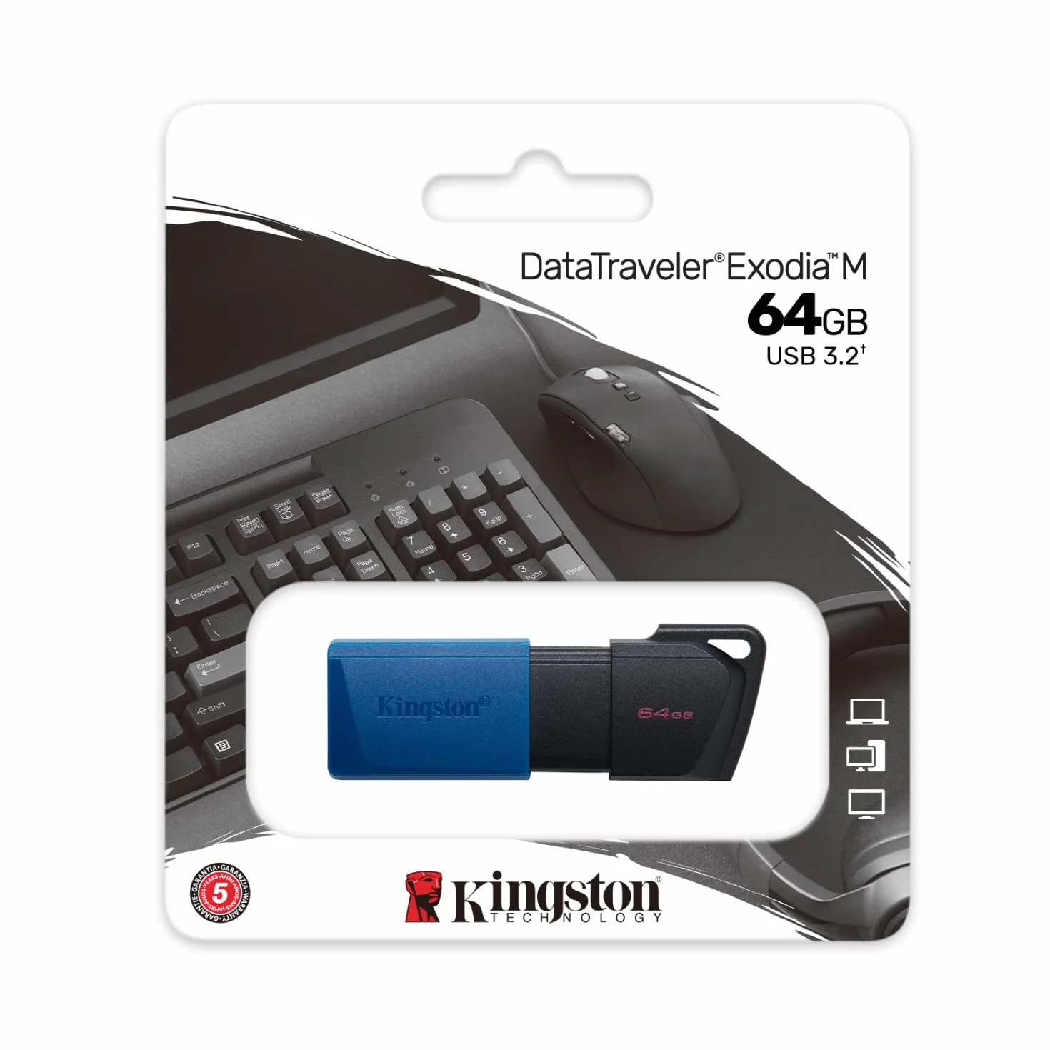 Kingston DataTraveler Exodia M Clé USB 3.2 Gen 1 64GB Noir Bleu