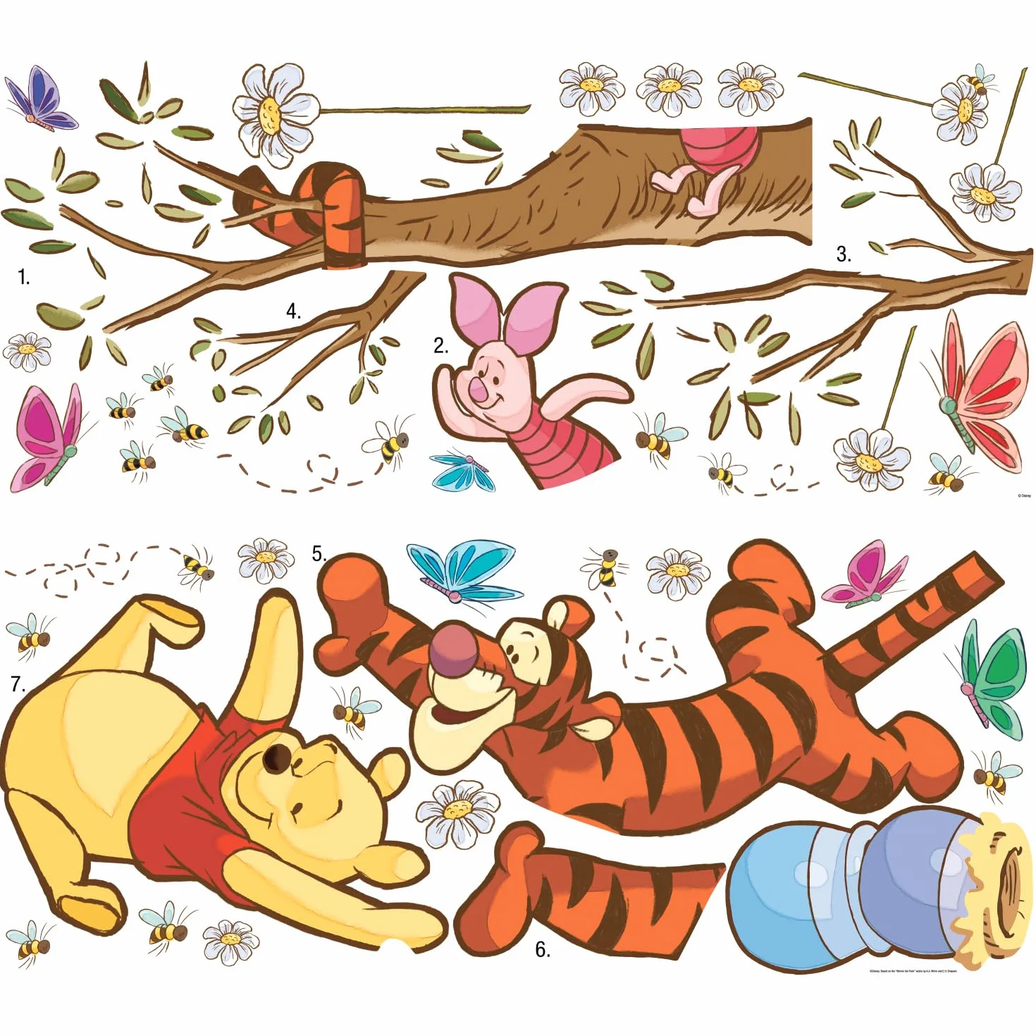Disney Winnie l'ourson Sticker Géant Repositionnable sur Branche