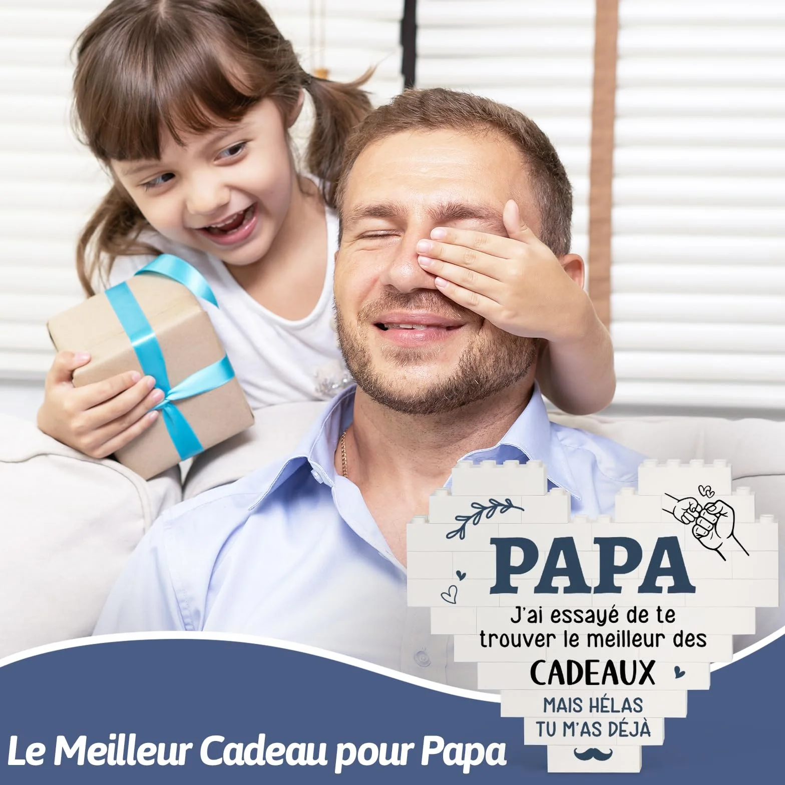 Plaque Cœur Cadeau Fête des Pères Original pour Papa