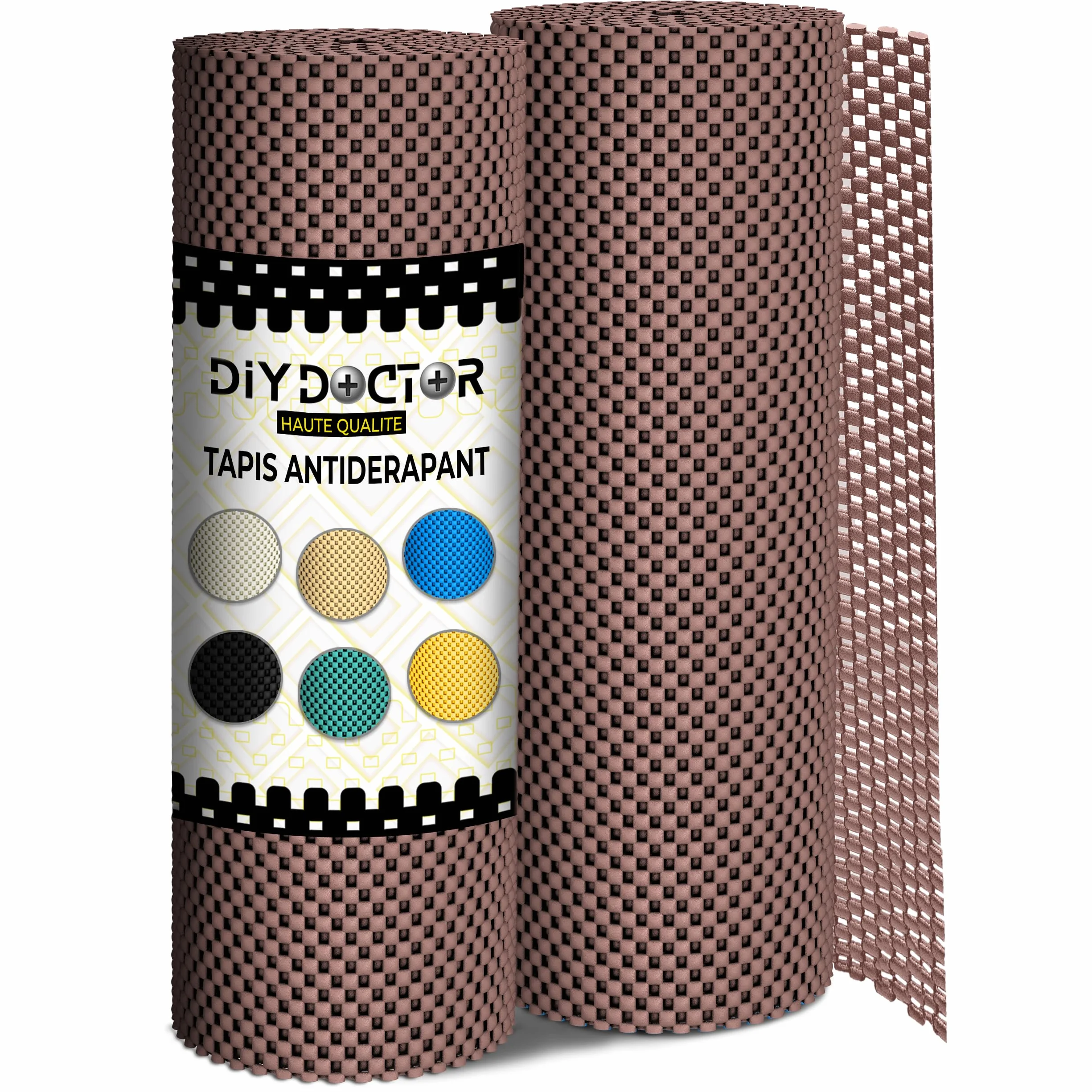 DIY Doctor Rouleaux antidérapants 190x30cm Tapis en Caoutchouc Chocolat
