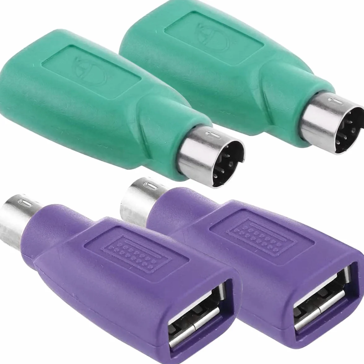 Adaptateur PS2 vers USB Clavier Souris, USB A femelle PS/2 mâle, 4 Pièces