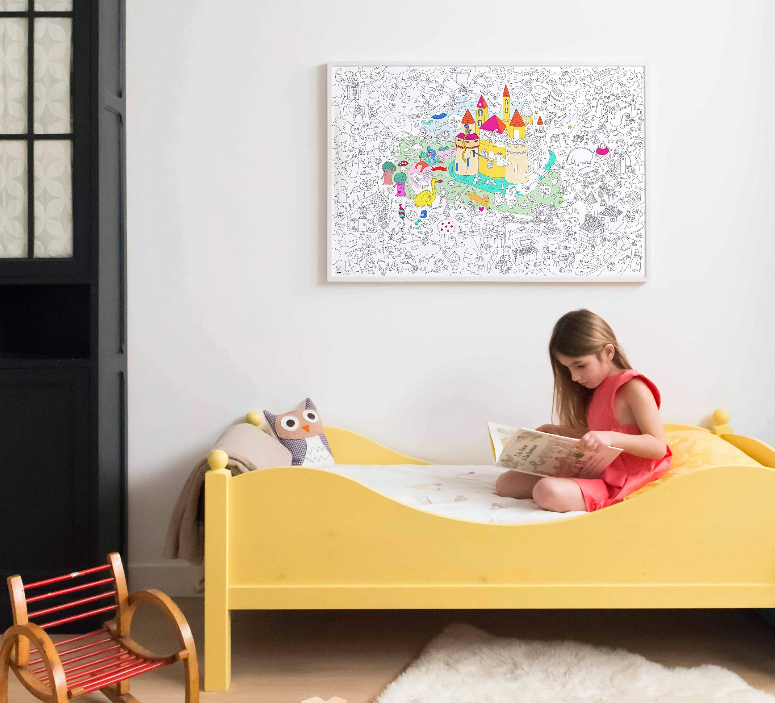 OMY Poster Géant à Colorier Magic 100 x 70 cm Encadrable Papier 120 g/m² Fabriqué en France