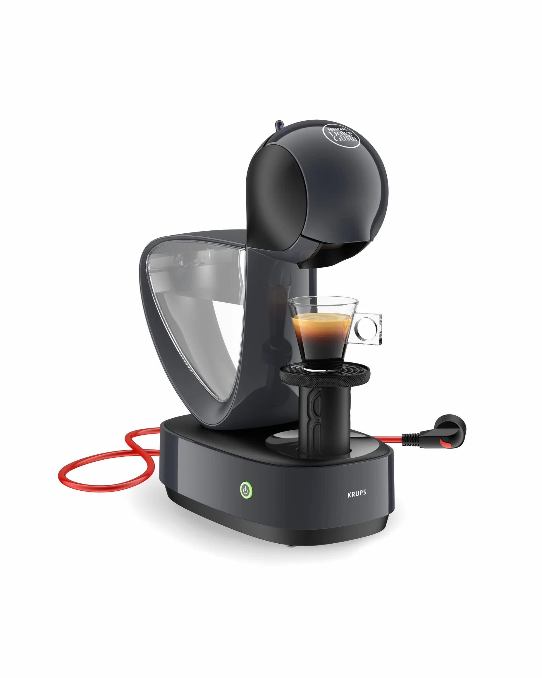 Krups Nescafé Dolce Gusto Machine à café capsules, 15 bars, Multi-boissons froides ou chaudes, Grand réservoir, Mode éco, Cafetière dosettes, Infinissima, Gris KP173B10