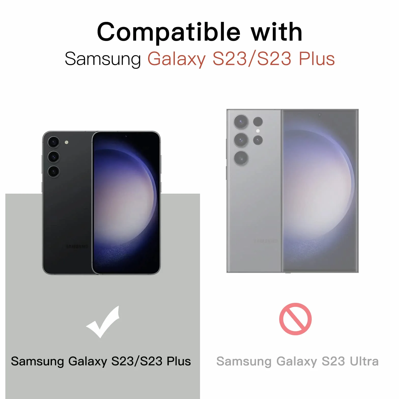 JETech Ochraniacz Obiektywu Aparat dla Samsung Galaxy S23 5G 6,1 Cala / S23 Plus 5G 6,6 Cala, 9H Szkło Hartowane Metalowy Pierścień Cover, Narzędzie Łatwej Instalacji, 1 Komplet(Czarny)