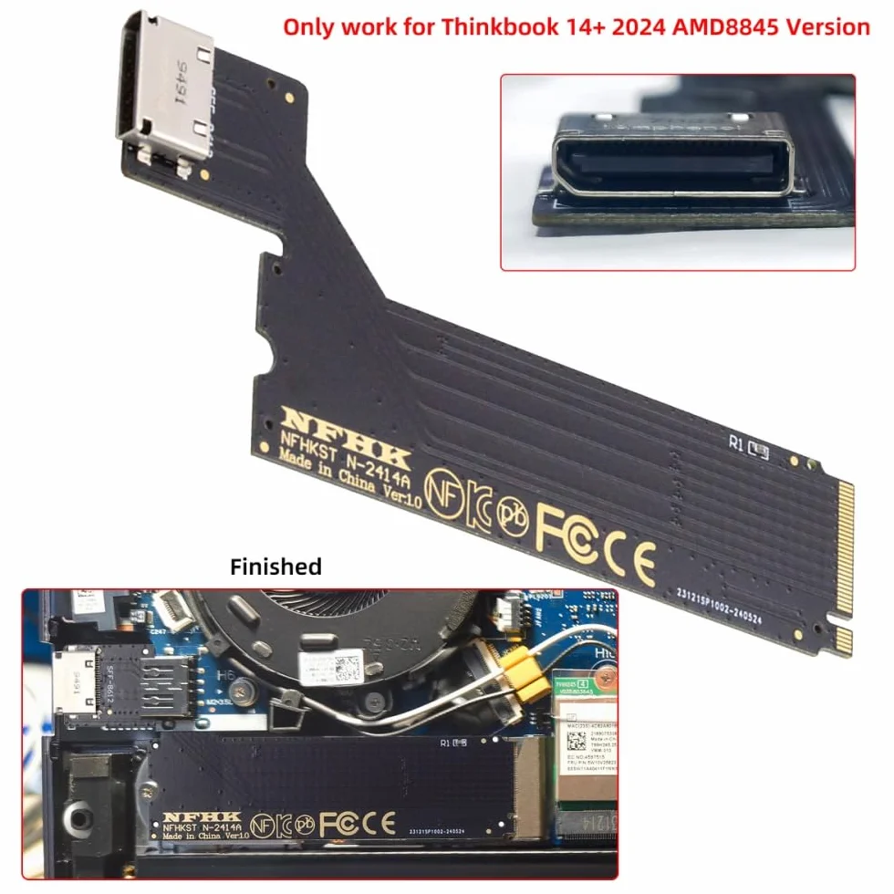 CY Karta PCI-E 4.0 M.2 M-Key do Oculink SFF-8612 SFF-8611 adapter hosta do 2024 ThinkBook 14+ AMD8845 zewnętrzna karta graficzna i SSD