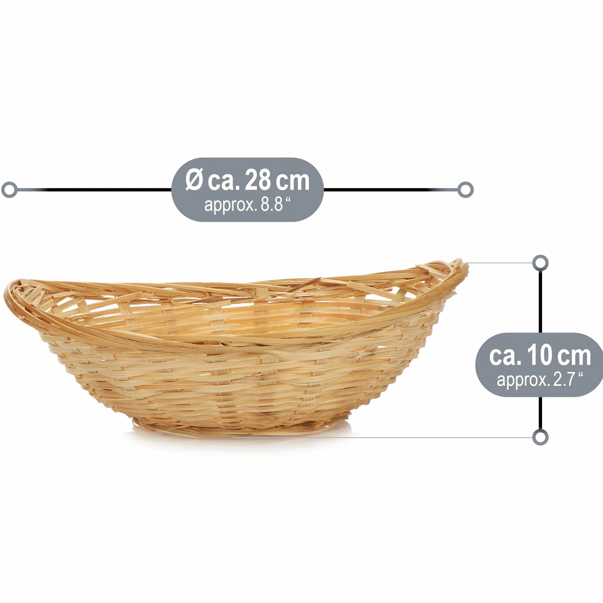 COM-FOUR 10x panier en raphia naturel pour décoration de Pâques - nid de Pâques - ovale 11,5 cm