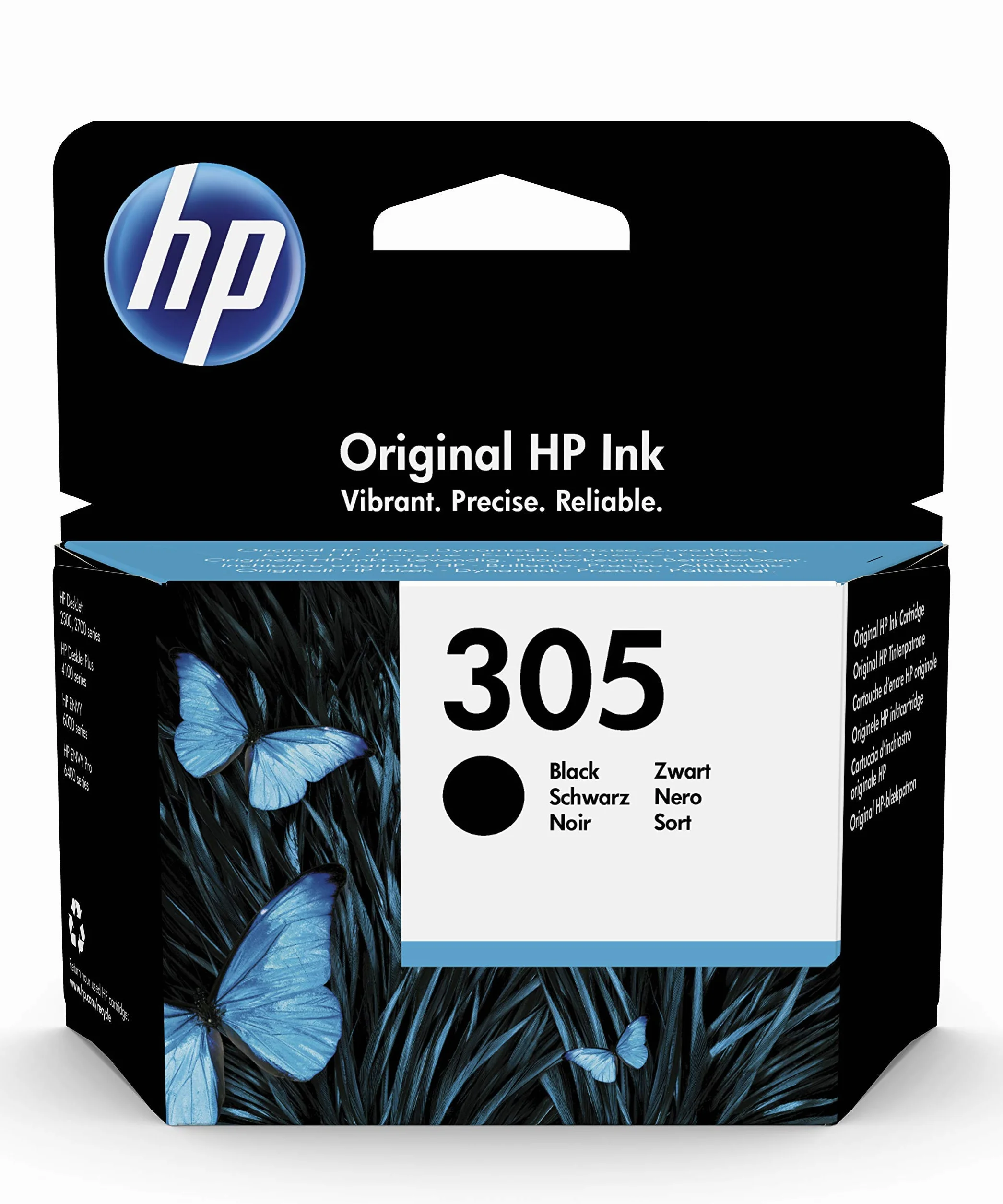 HP 305 Cartouche d'encre originale 3YM61AE Noir Compatible Deskjet 1200 2300 2700 2700e 2800 2800e 4100e 4200 4200e DeskJet Plus 4100 Envy 6000 6000e 6400e Envy Pro 6400