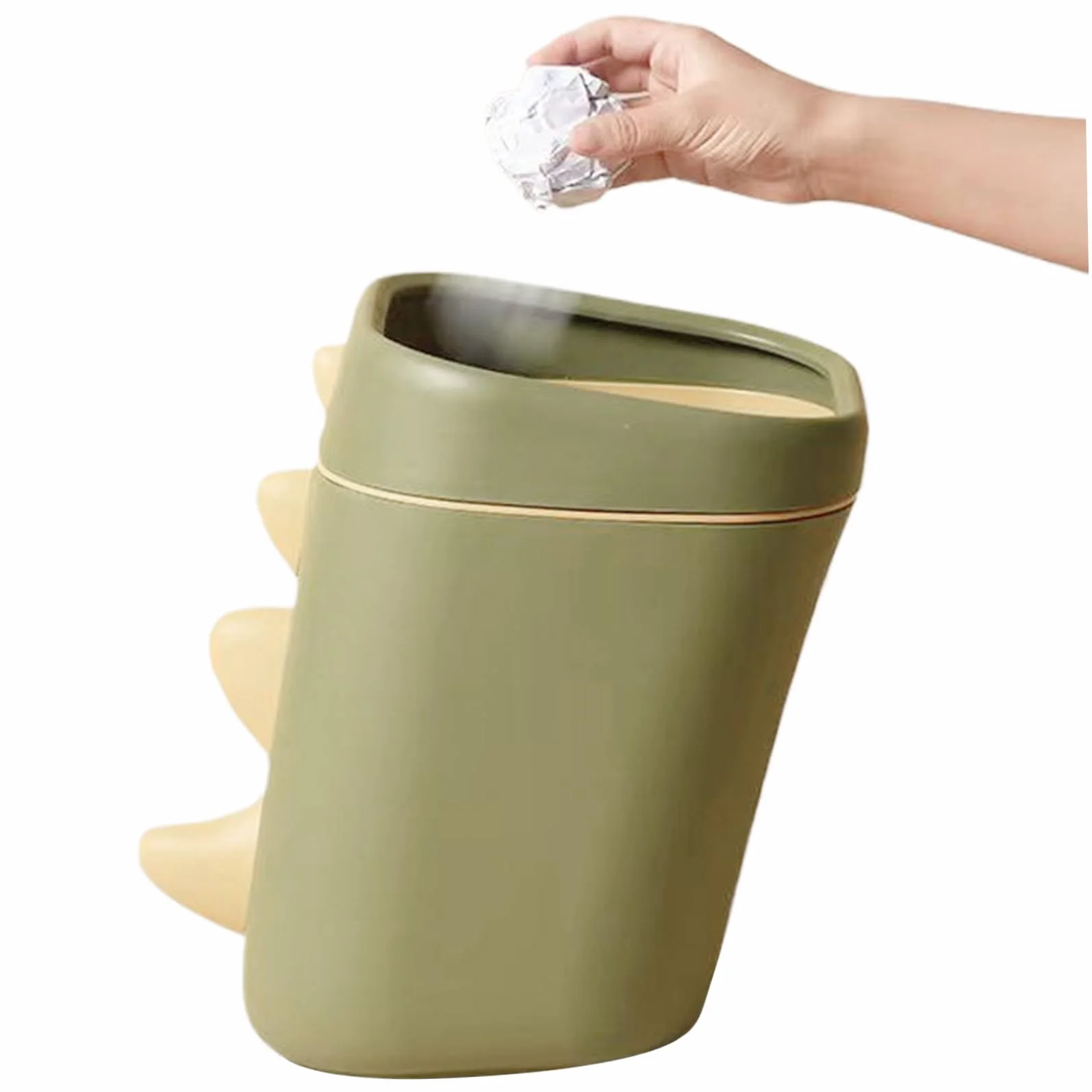Jorzer Poubelle Dinosaure Verte 34x20 cm à Large Ouverture pour Enfants