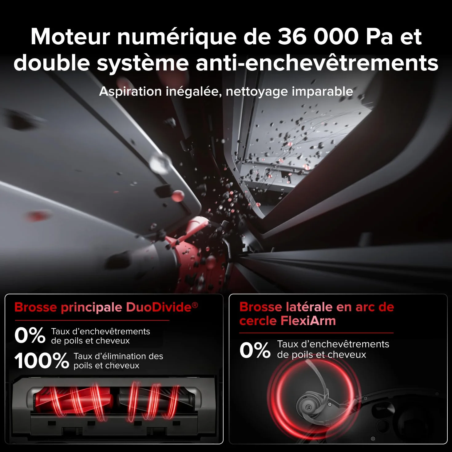 Roborock Saros 20 Robot Aspirateur Laveur 36000Pa Châssis AdaptiLift 3.0 StarSight 2.0 Anti-enchevêtrements FlexiArm RockDock Ultra-mince