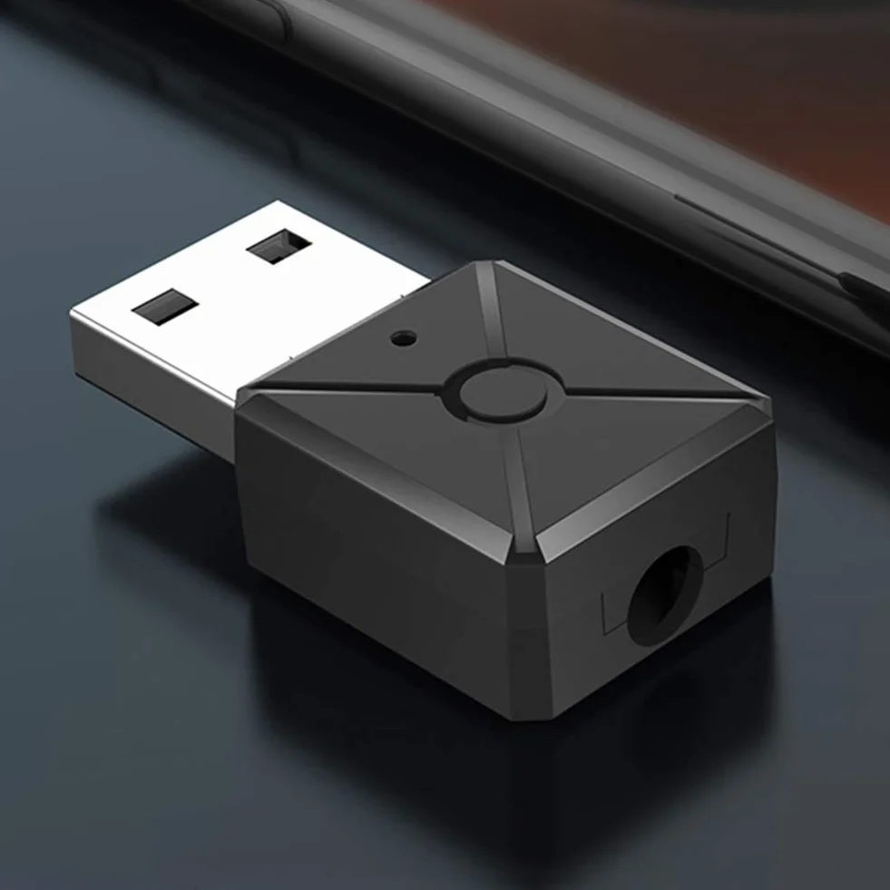 ASHATA Nadajnik odbiornika Bluetooth, nadajnik odbiornika Bluetooth USB5.0 Bezprzewodowy adapter audio Głośnik samochodowy Komputer Adapter TV Odbiornik audio