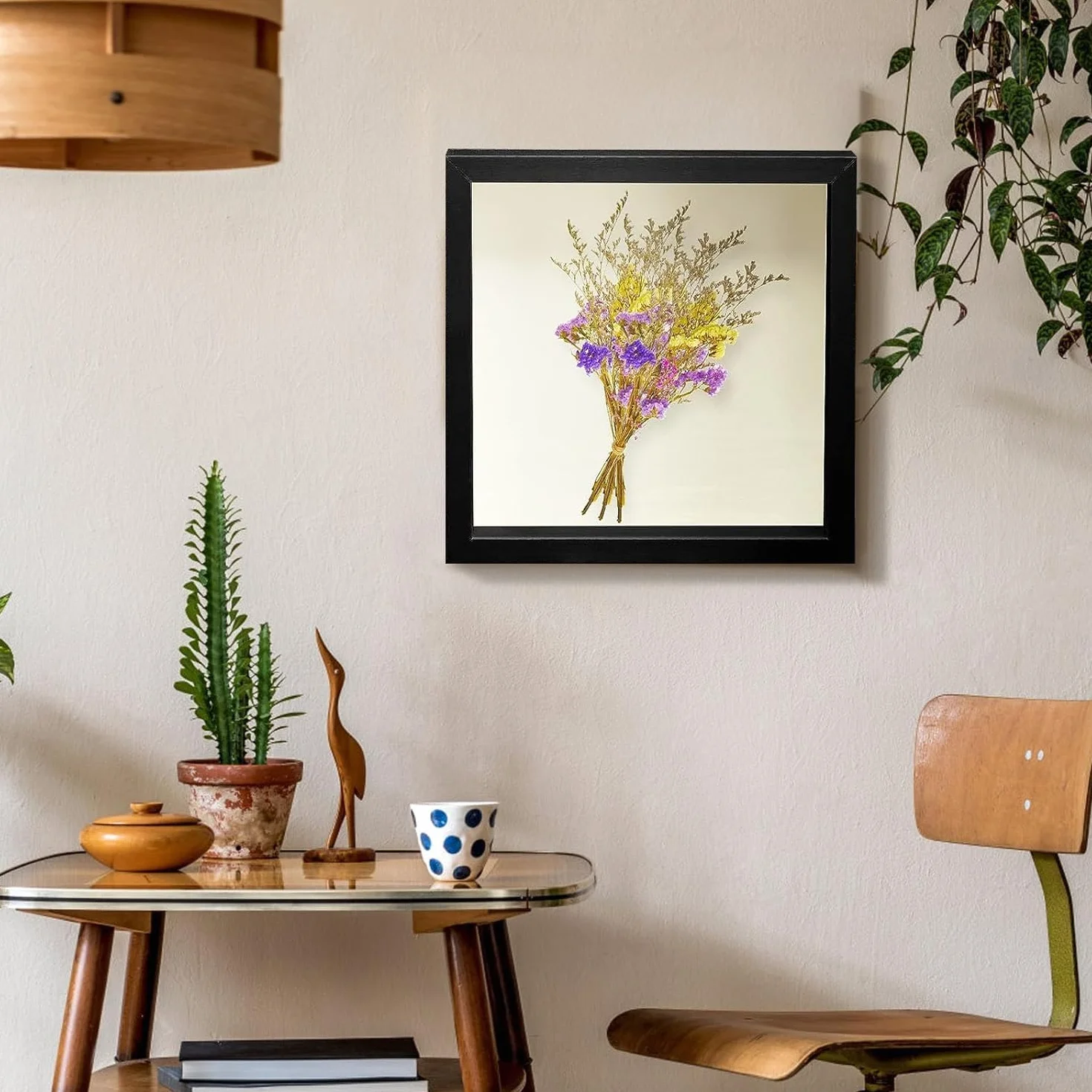 Lot de 6 Cadre 3D Profond 20x20 cm Cadre Photo Vitrine 3D Cadre Boîte en Bois Cadres d'Objet Carrée pour Médailles, Billets, Fleurs, Souvenirs, Diamond Painting