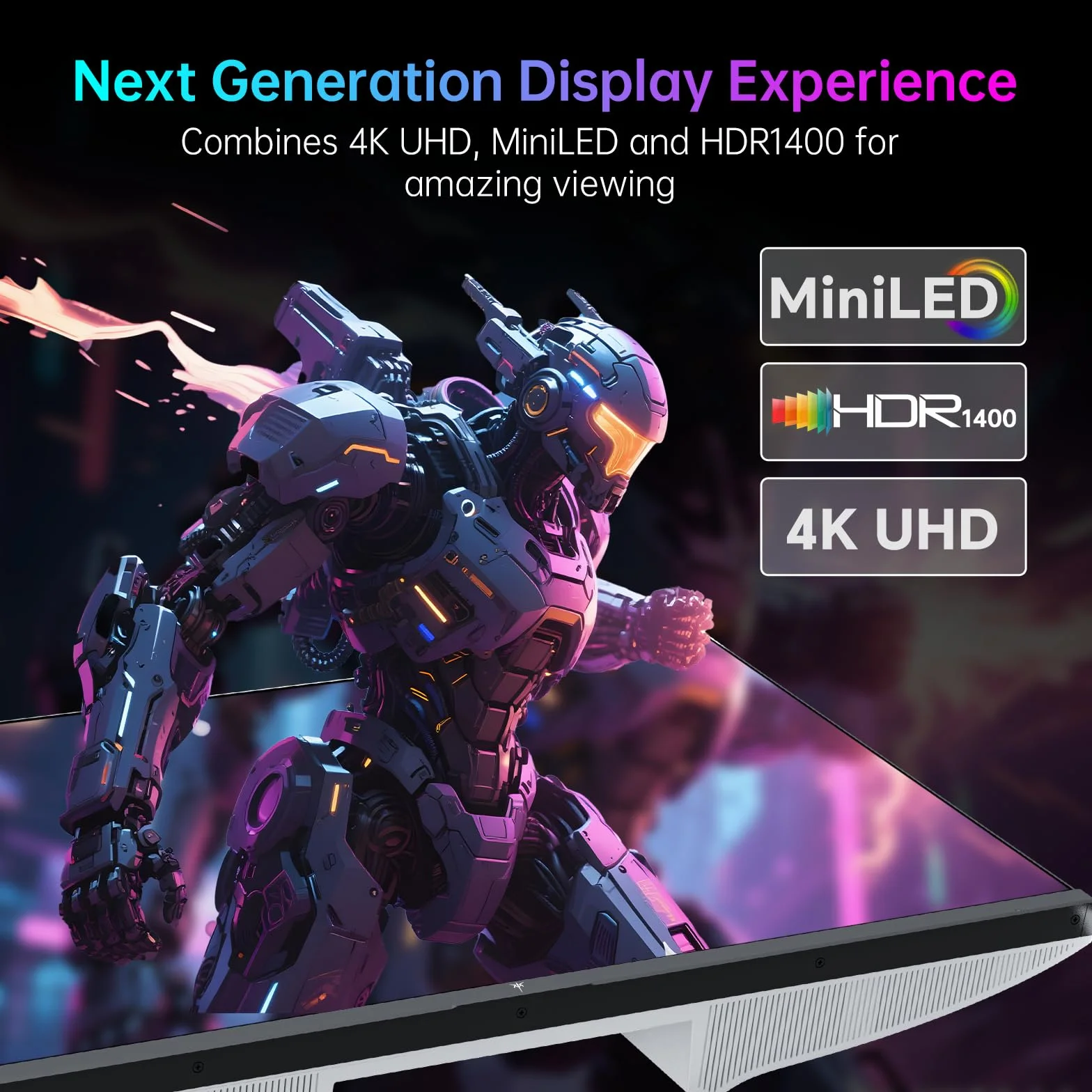 KTC MiniLED Monitor Gamingowy 27 cali | 4K@160Hz, FHD@320Hz Bezczytowe Przełączanie |
