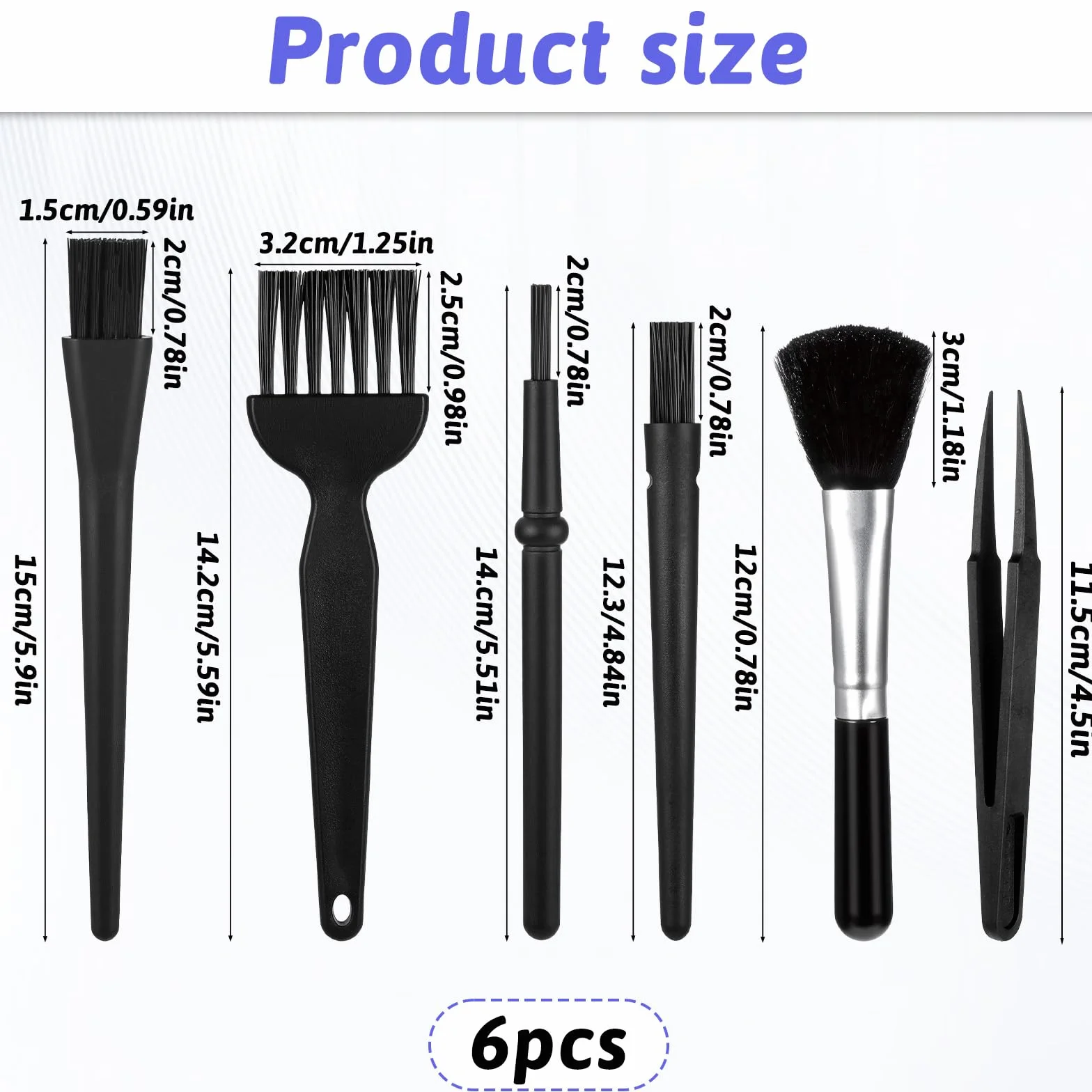 6 sztuk zestaw do czyszczenia PC, nylonowa, antystatyczna szczotka ESD, szczotka do czyszczenia klawiatury, mała szczotka do czyszczenia, zestaw nylonowy, zestaw pędzli do czyszczenia komputera