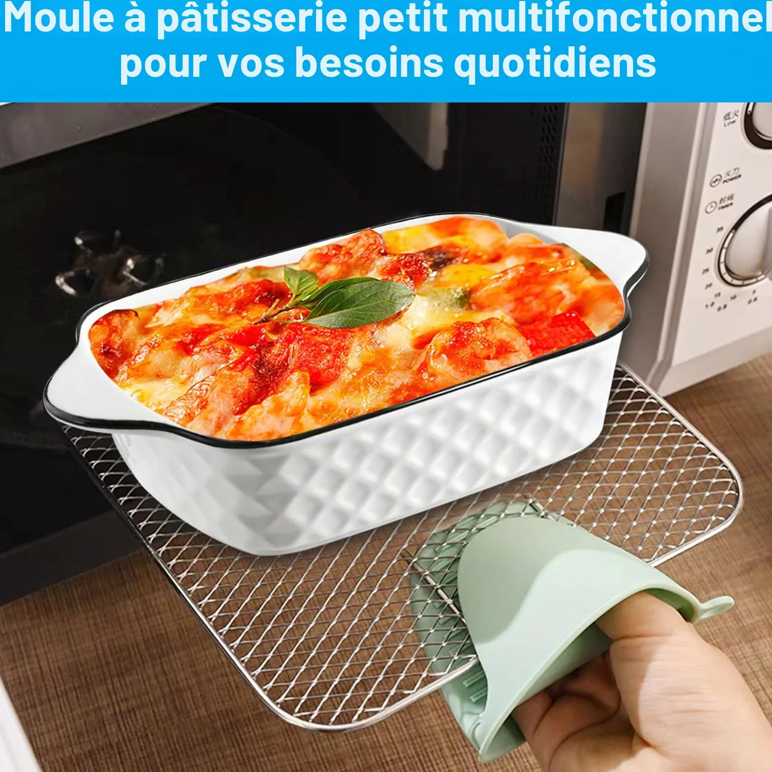 Lot de 4 petits plats à gratin en céramique de qualité supérieure avec poignées, four, micro-ondes et Airfryer, parfaits pour gratin, pâtes, desserts et plus encore, petit plat à gratin pour 1