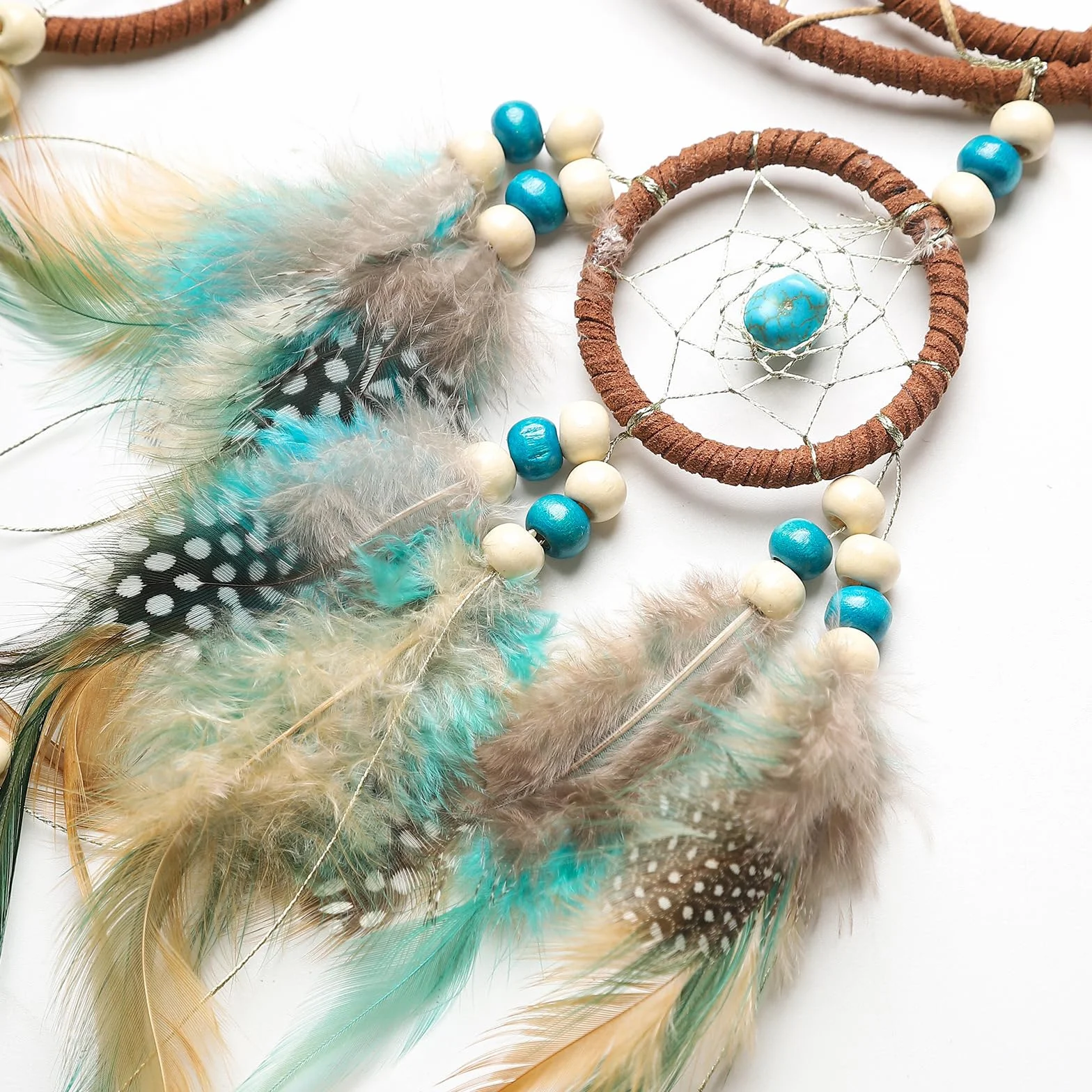 Attrape-rêves en plumes indien fait à la main Décoration murale pour enfants Cadeau