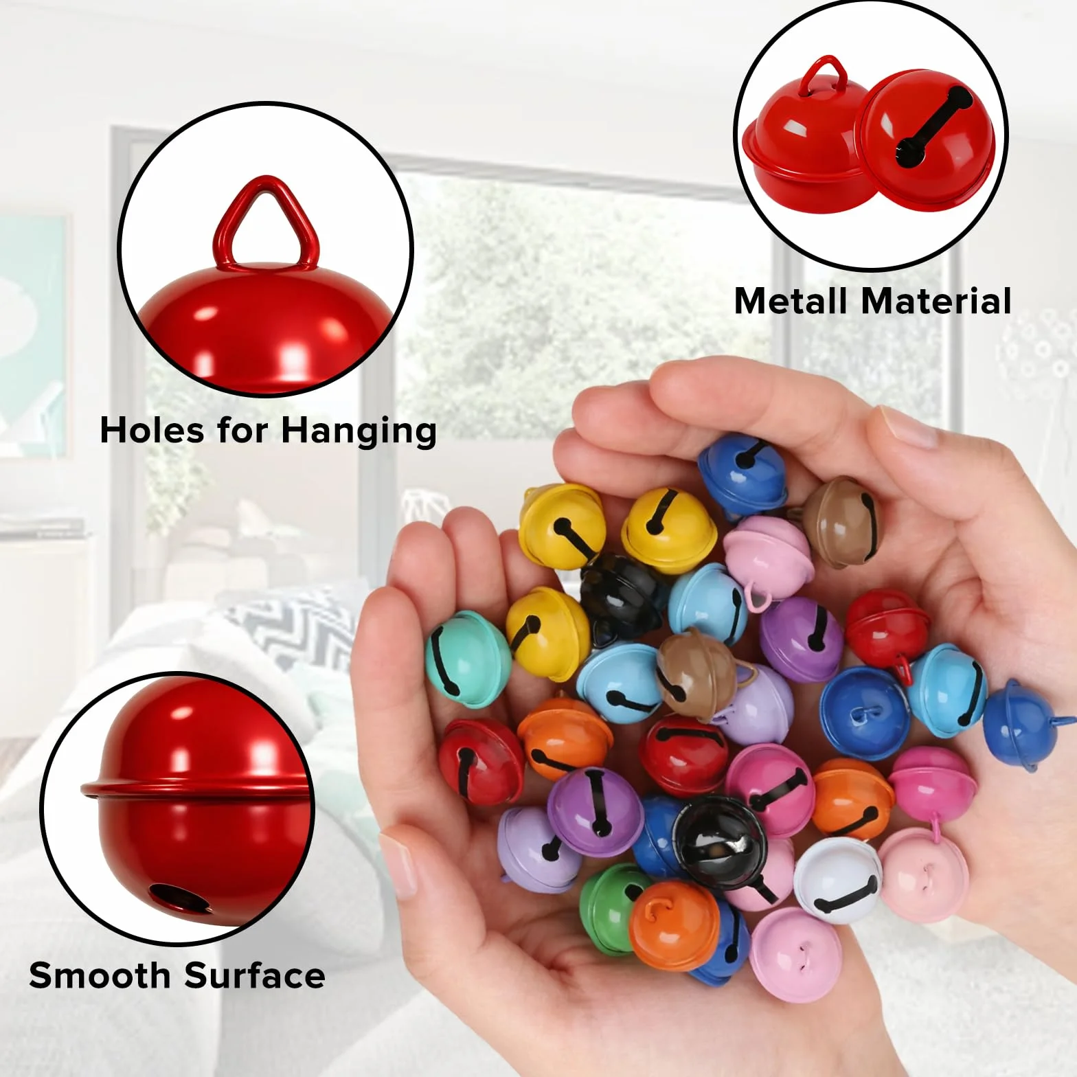 Grelot 22mm Pièces Colorées en Métal avec Anneau pour Artisanat, Chats et Chiens