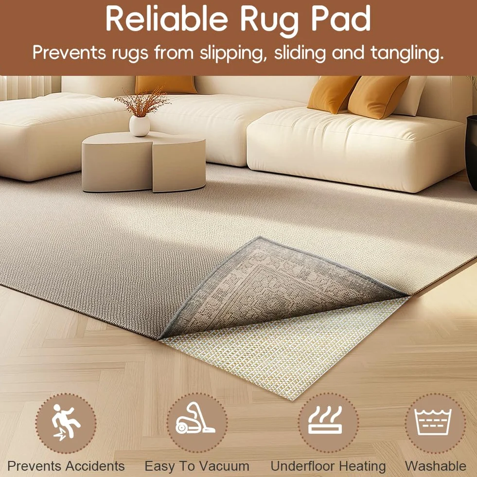 Vicloon Sous-Tapis Anti Dérapant 180 x 120 cm PVC Multi-Usage Protection Antidérapante