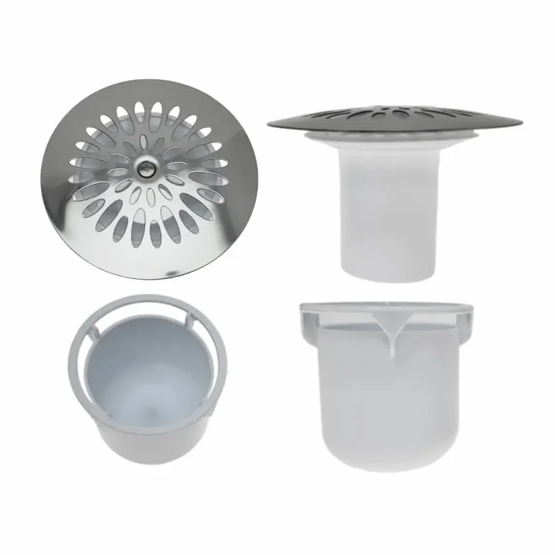Ensemble siphon capot grille tasse bonde douche diamètre 90
